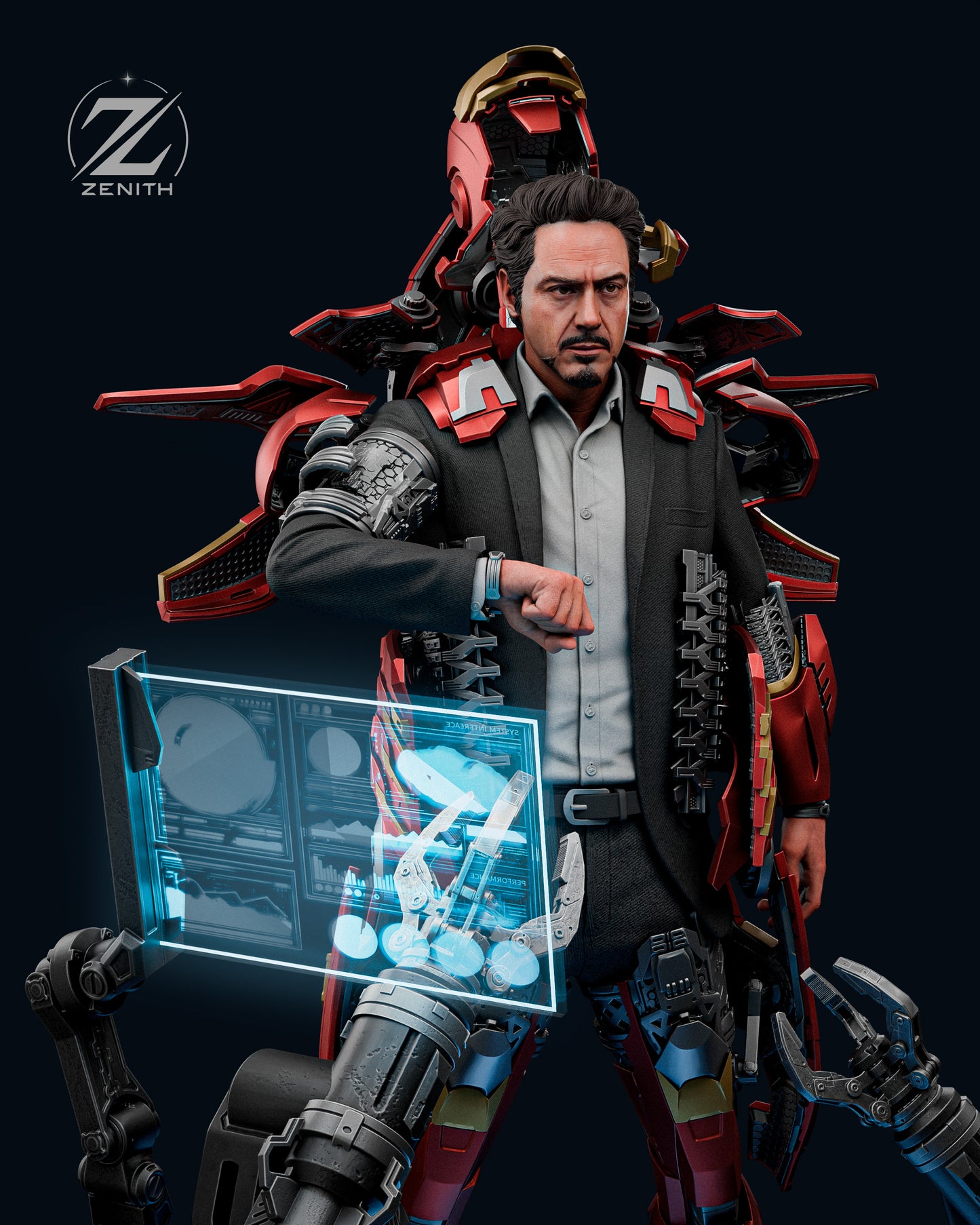 Tony Stark Resin Art (Design by Zenith)