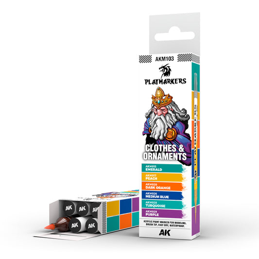 AK Playmarkers Clothes & Ornaments Set - Acrylic Brush Marker