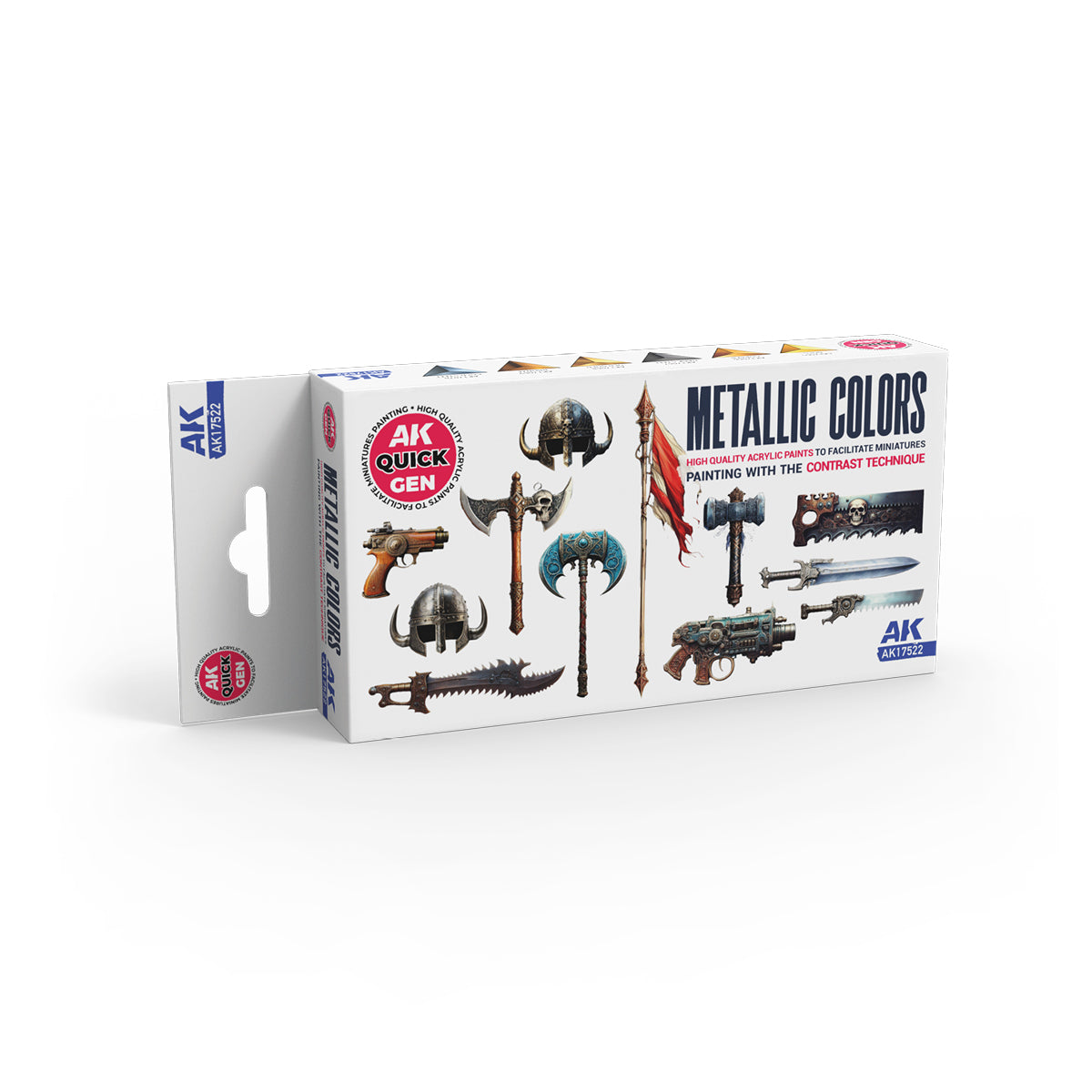 AK Quick Gen Acrylic Contrast Paint Set - Metallics