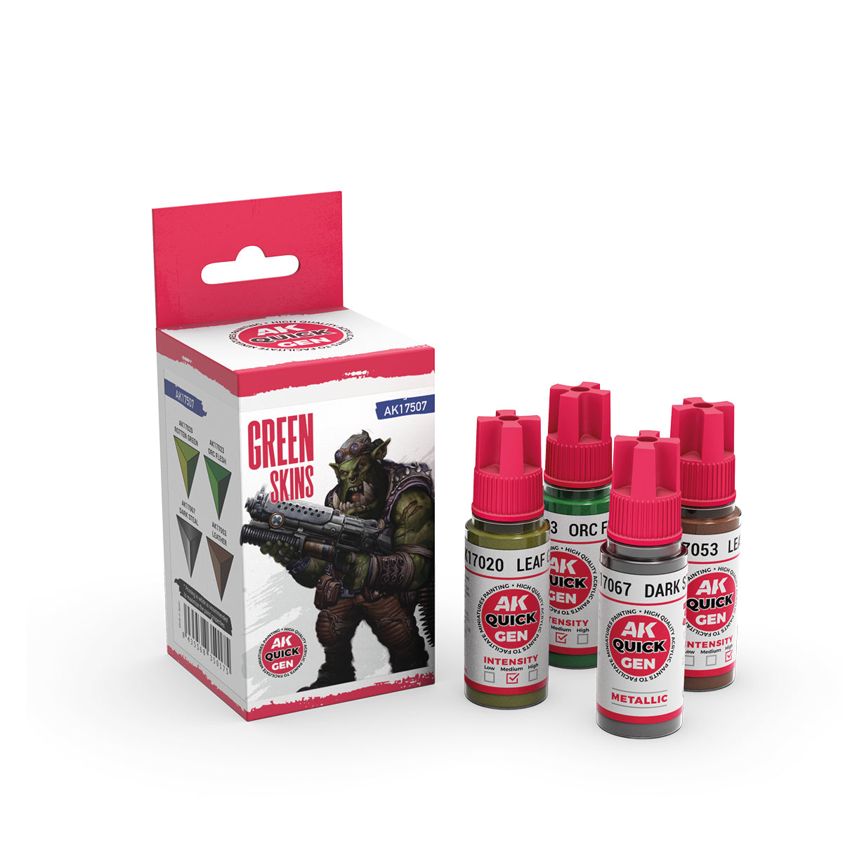 AK Quick Gen Acrylic Contrast Paint Set - Green Skins
