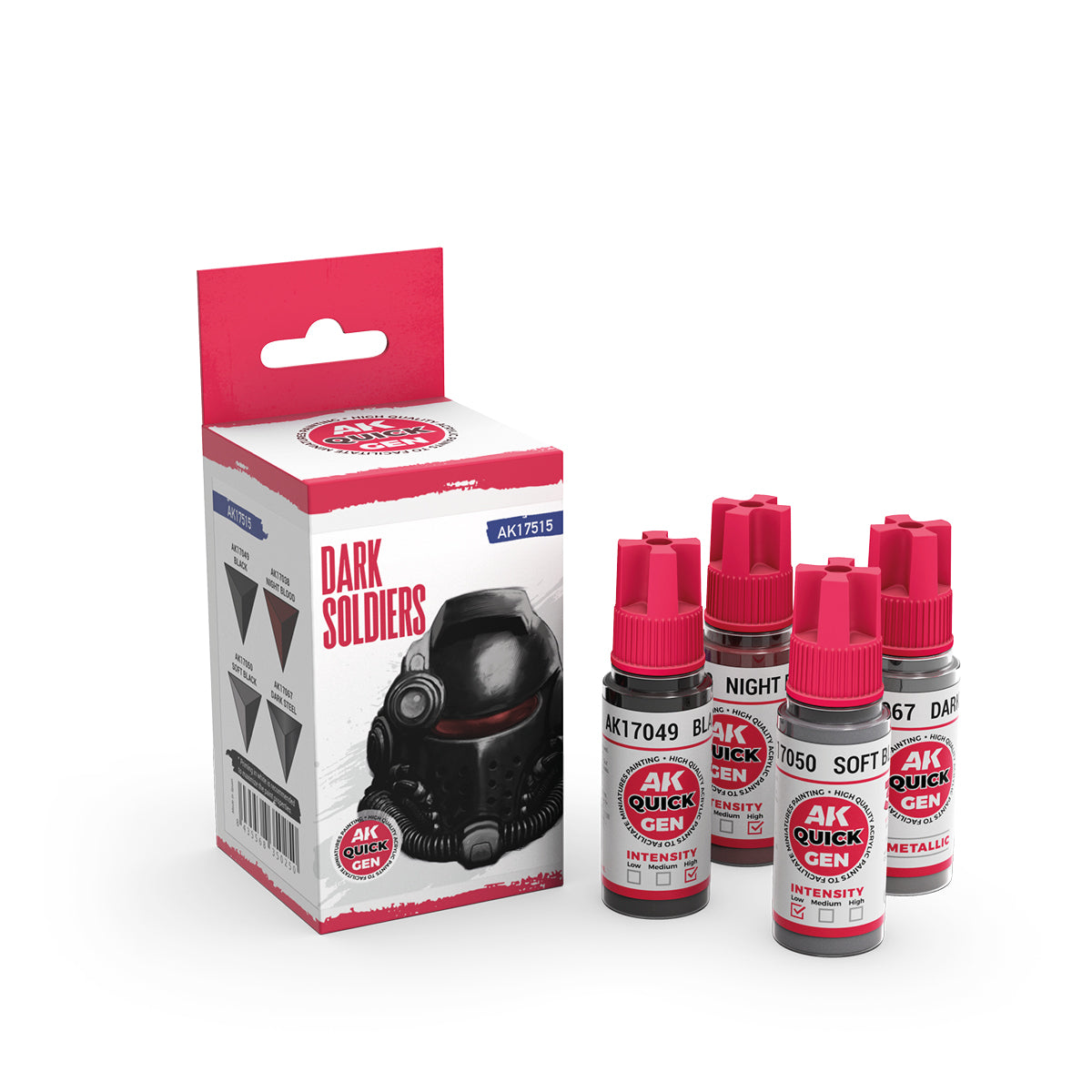 AK Quick Gen Acrylic Contrast Paint Set - Dark Soldiers