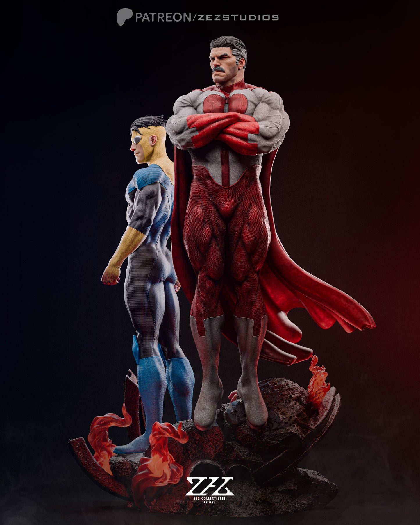 Invincible and Omni-man Resin Fan Art Pro Painted - MTO (ZEZ)