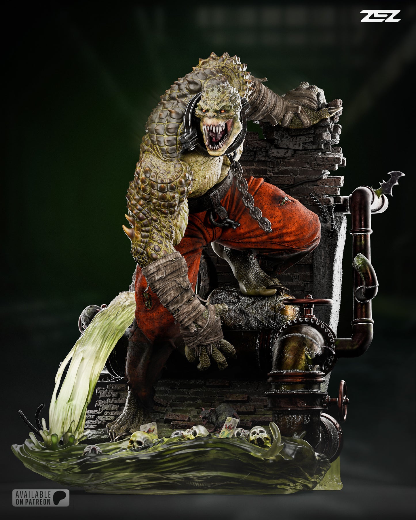 Killer Crocodile Resin Sculpture Fan Art Pro - MTO (ZEZ)