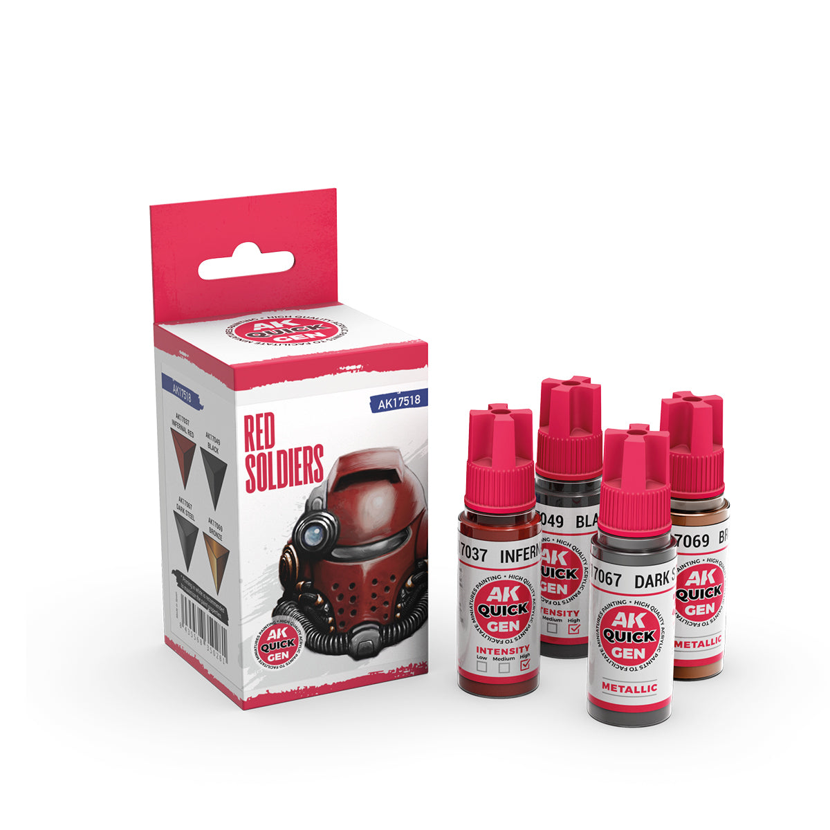 AK Quick Gen Acrylic Contrast Paint Set - Red Soldiers