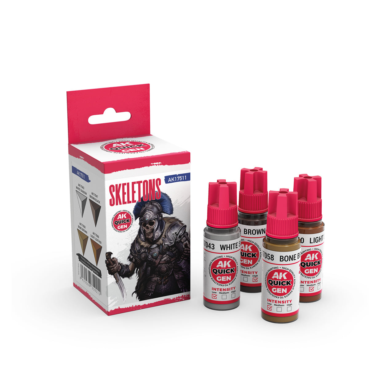 AK Quick Gen Acrylic Contrast Paint Set - Skeletons