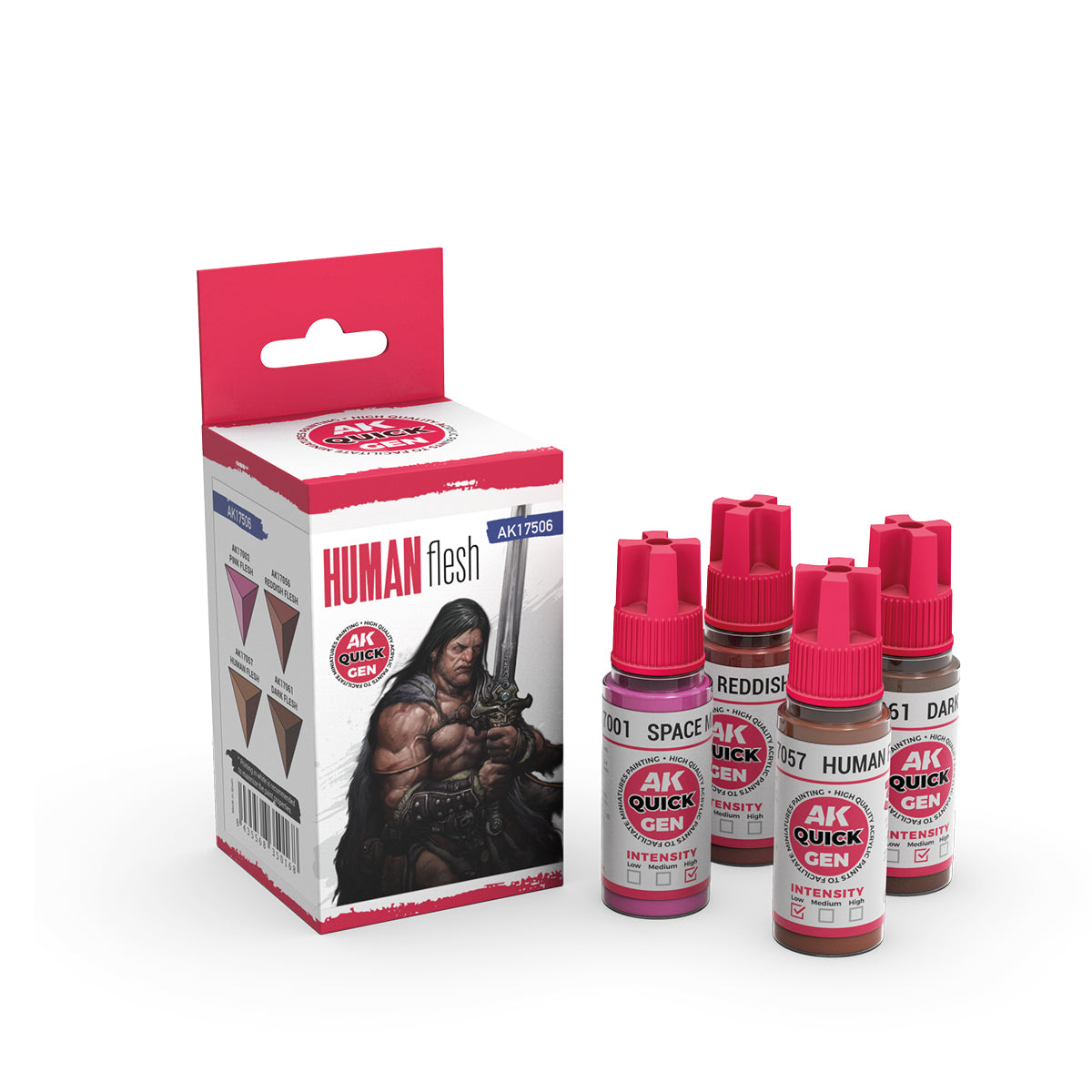 AK Quick Gen Acrylic Contrast Paint Set - Human Flesh