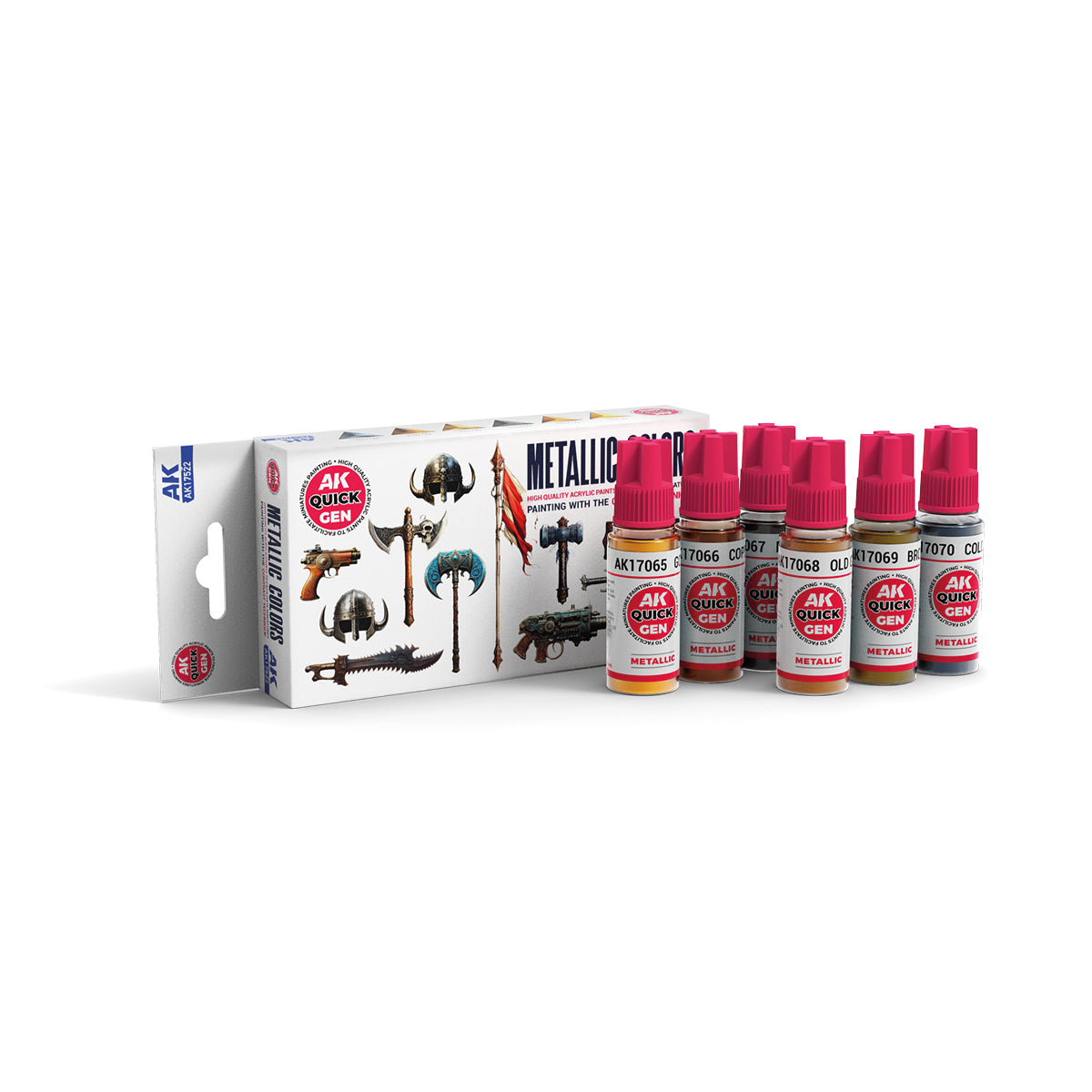 AK Quick Gen Acrylic Contrast Paint Set - Metallics