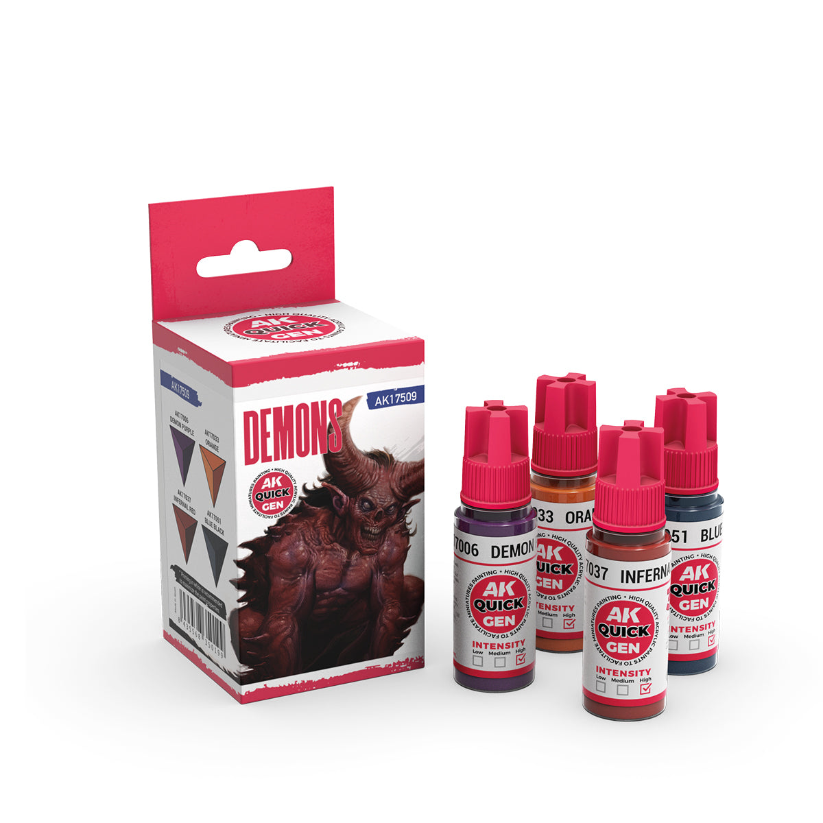 AK Quick Gen Acrylic Contrast Paint Set - Demons
