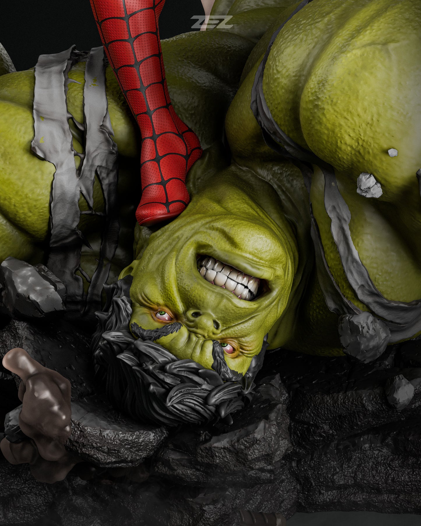 Arachnid vs Giant Resin Fan Art Sculpture (Zez)