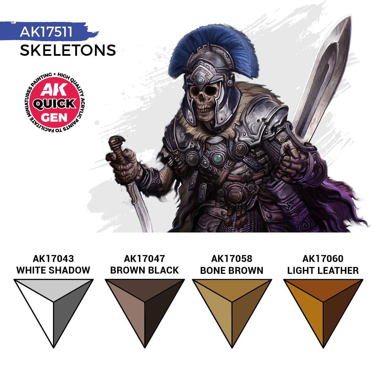 AK Quick Gen Acrylic Contrast Paint Set - Skeletons