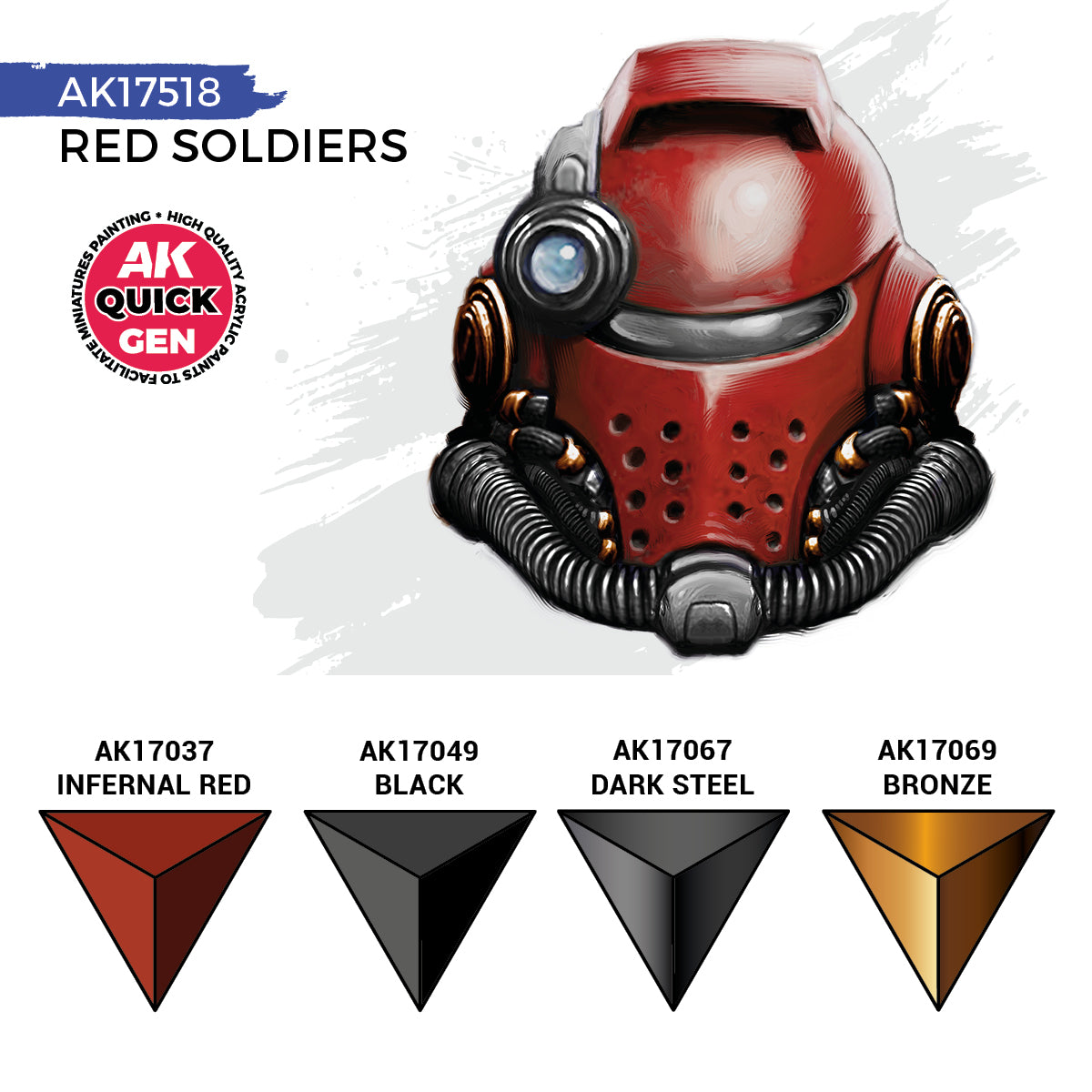 AK Quick Gen Acrylic Contrast Paint Set - Red Soldiers