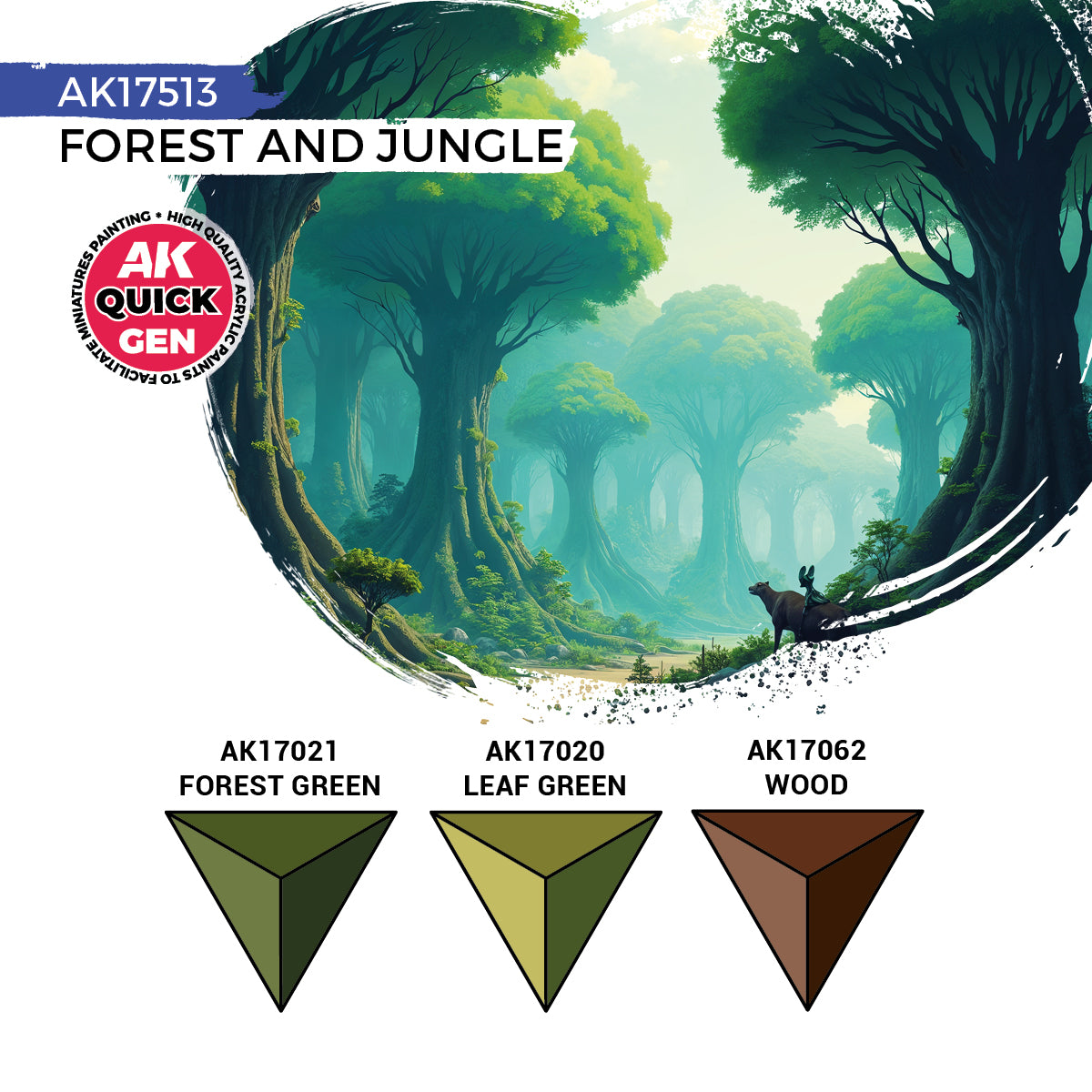 AK Quick Gen Acrylic Contrast Paint Set - Forest and Jungle
