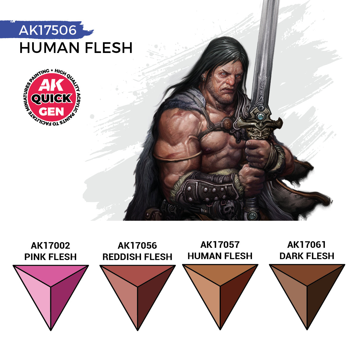 AK Quick Gen Acrylic Contrast Paint Set - Human Flesh