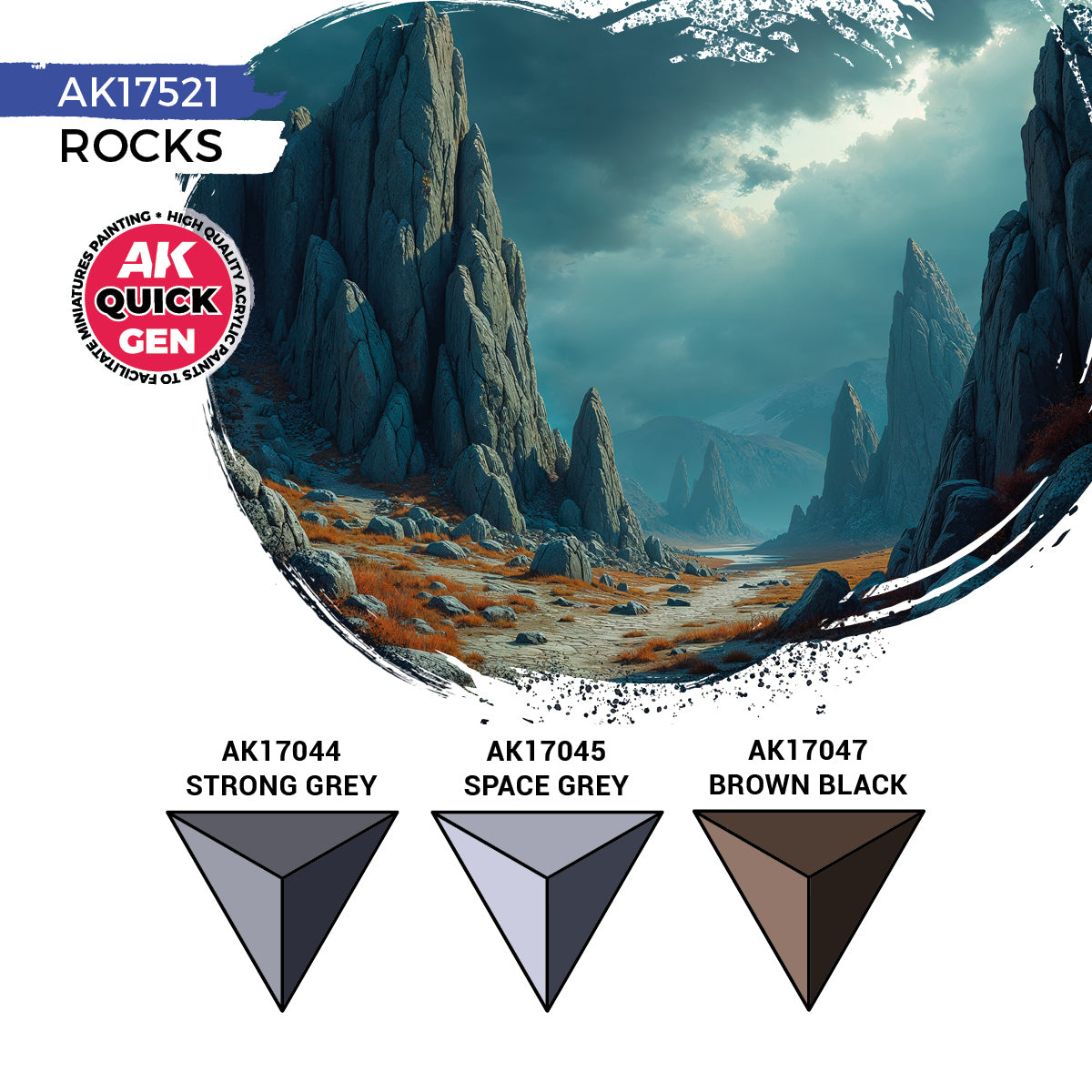 AK Quick Gen Acrylic Contrast Paint Set - Rocks