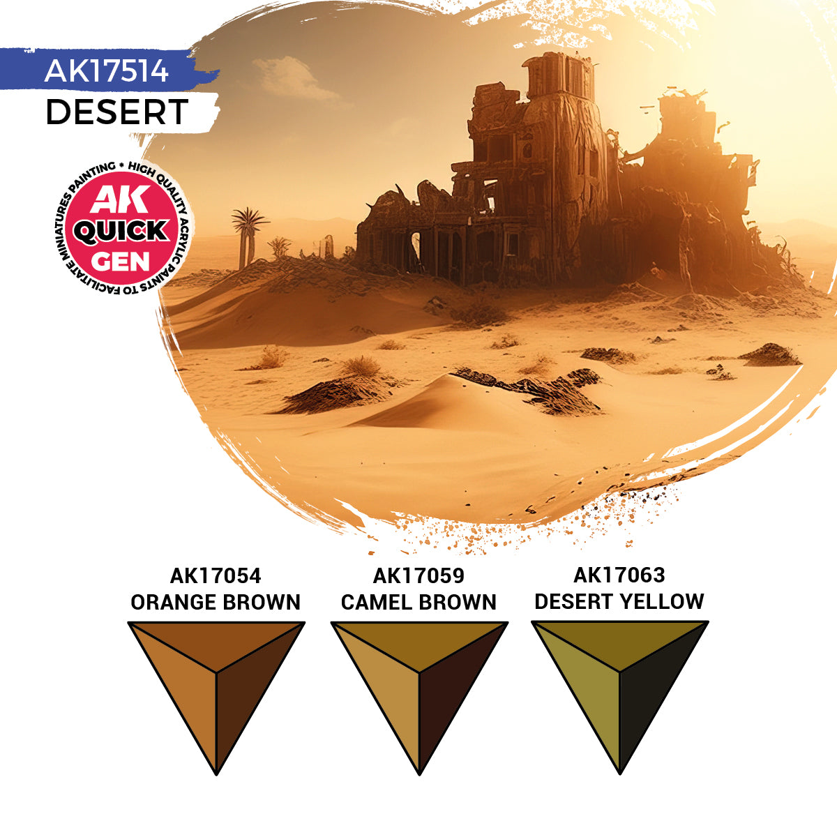 AK Quick Gen Acrylic Contrast Paint Set - Desert