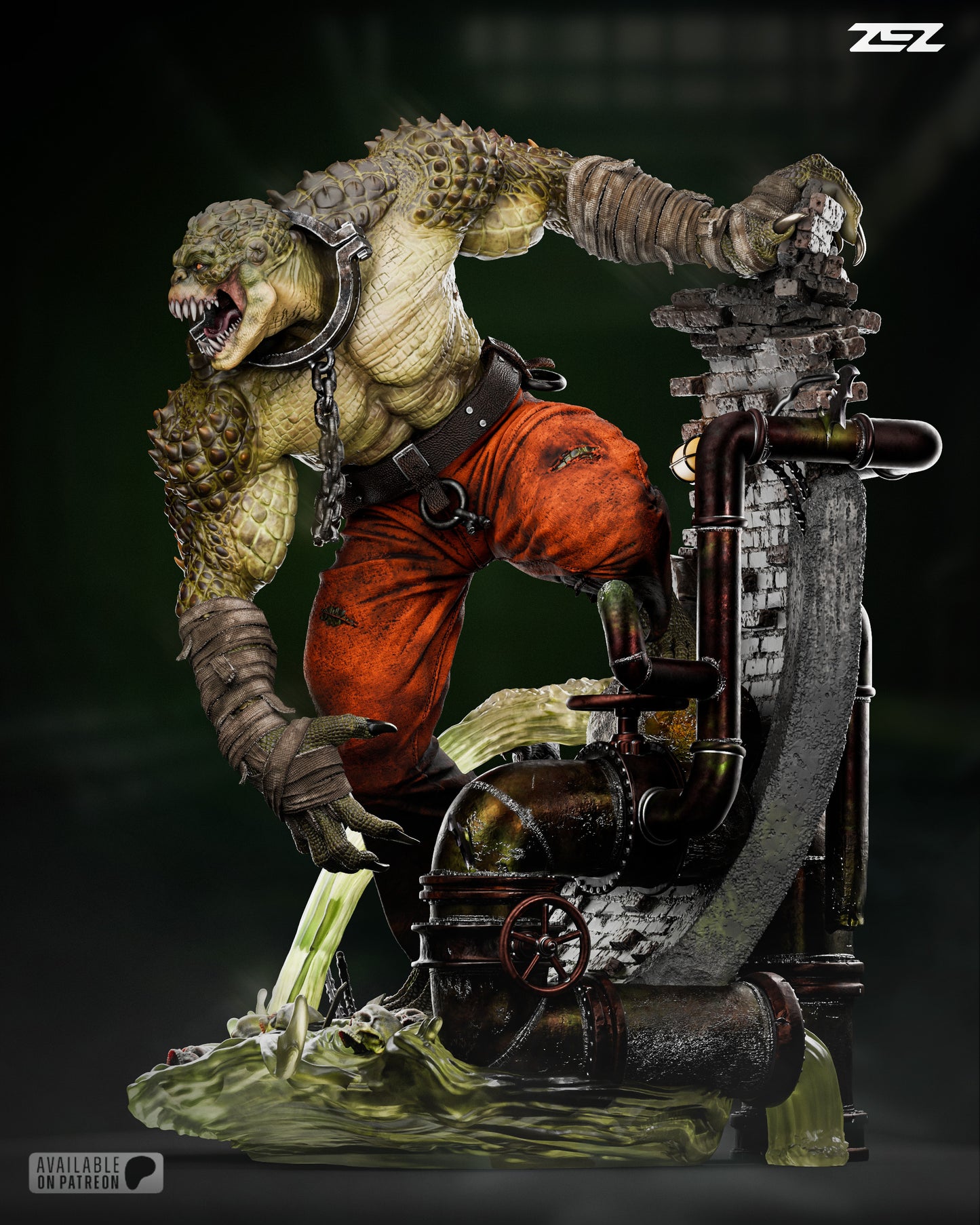 Killer Crocodile Resin Sculpture Fan Art Pro - MTO (ZEZ)