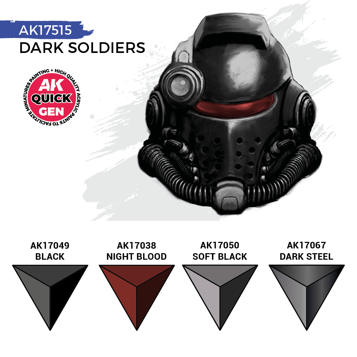 AK Quick Gen Acrylic Contrast Paint Set - Dark Soldiers