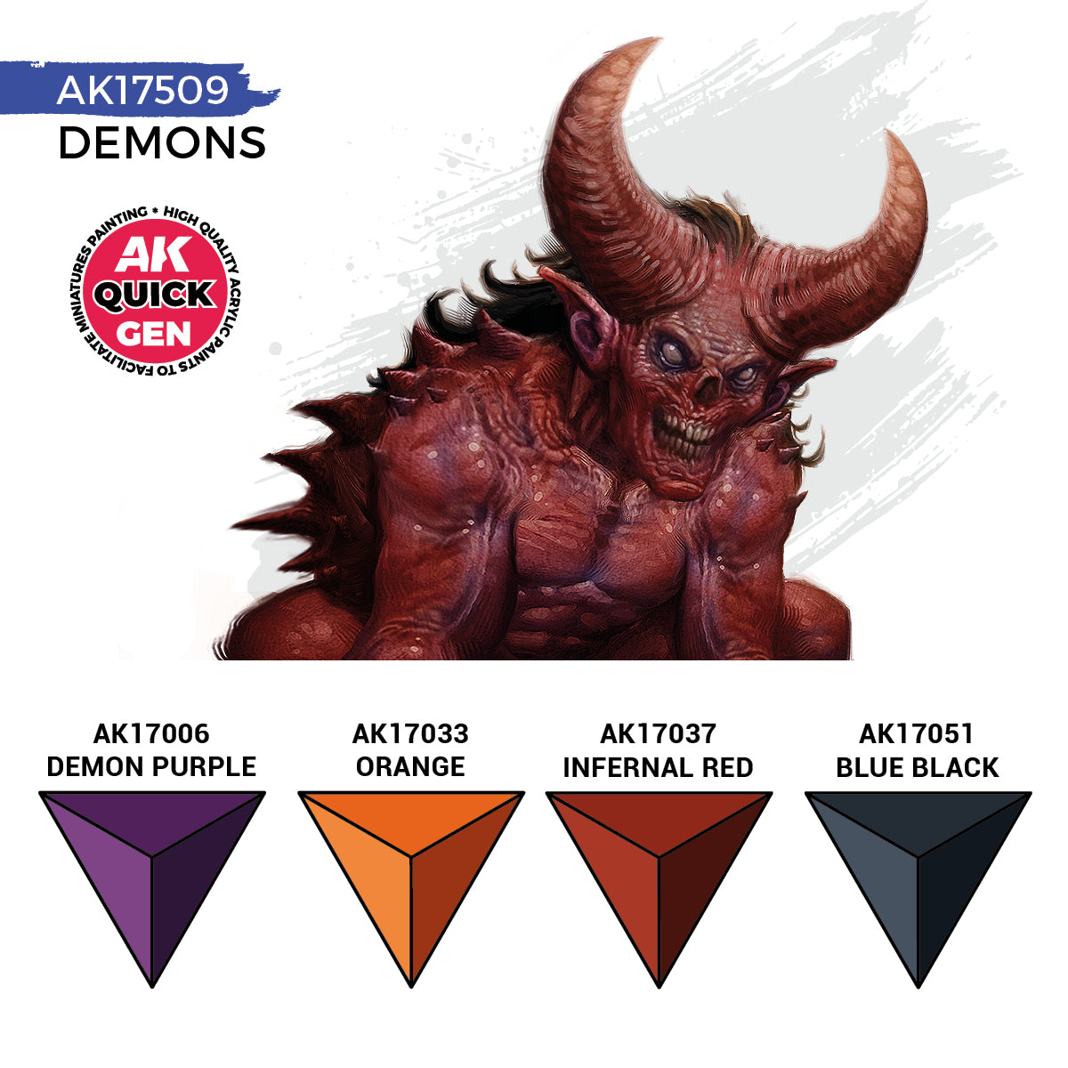 AK Quick Gen Acrylic Contrast Paint Set - Demons