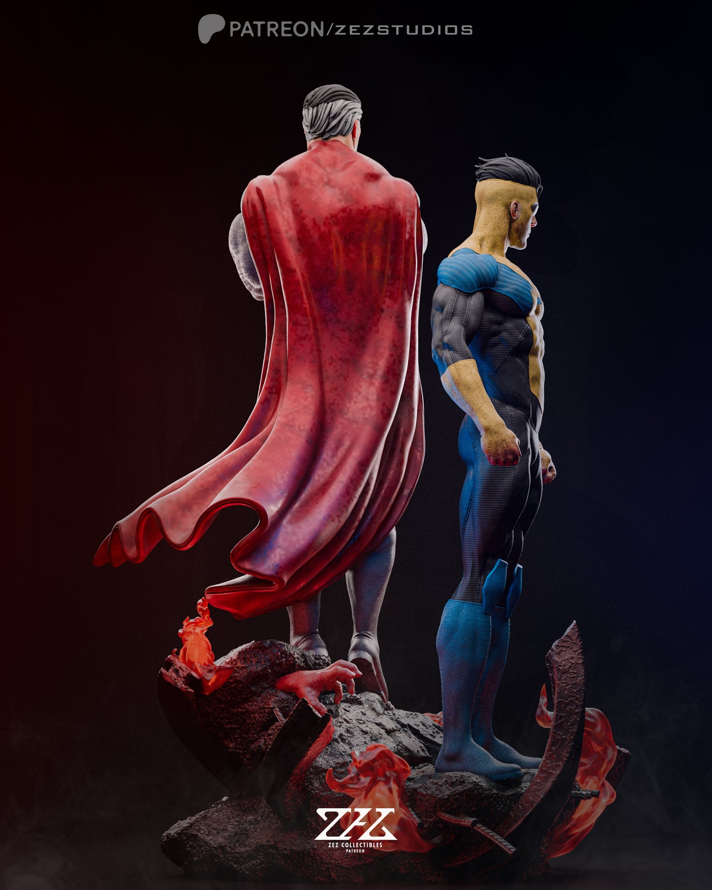 Invincible and Omni-man Resin Fan Art Pro Painted - MTO (ZEZ)