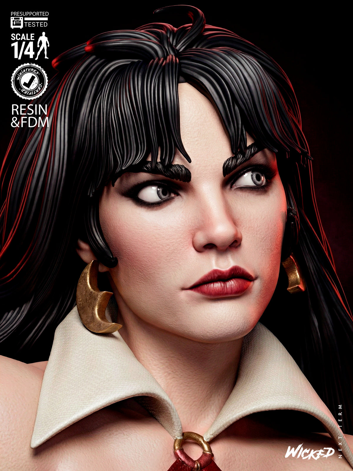 Vampirella Bust Resin Art (B3dserk)