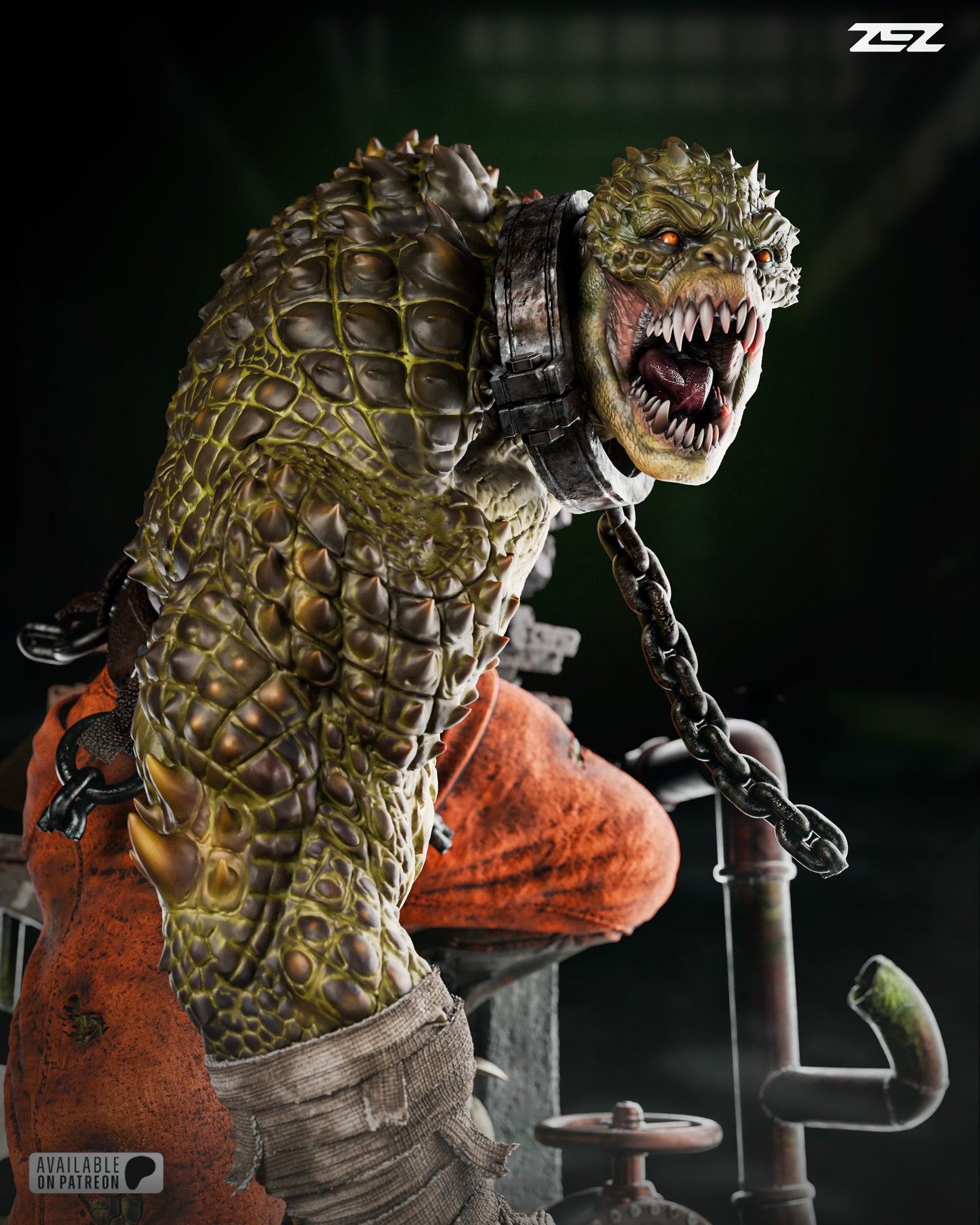 Killer Crocodile Resin Sculpture Fan Art Pro - MTO (ZEZ)