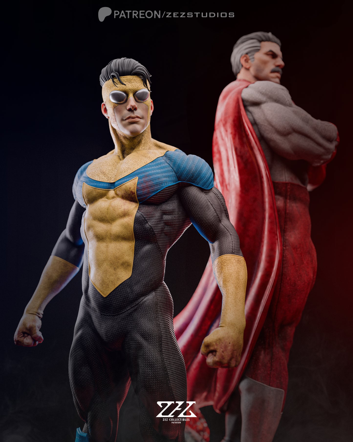 Invincible and Omni-man Resin Fan Art Pro Painted - MTO (ZEZ)