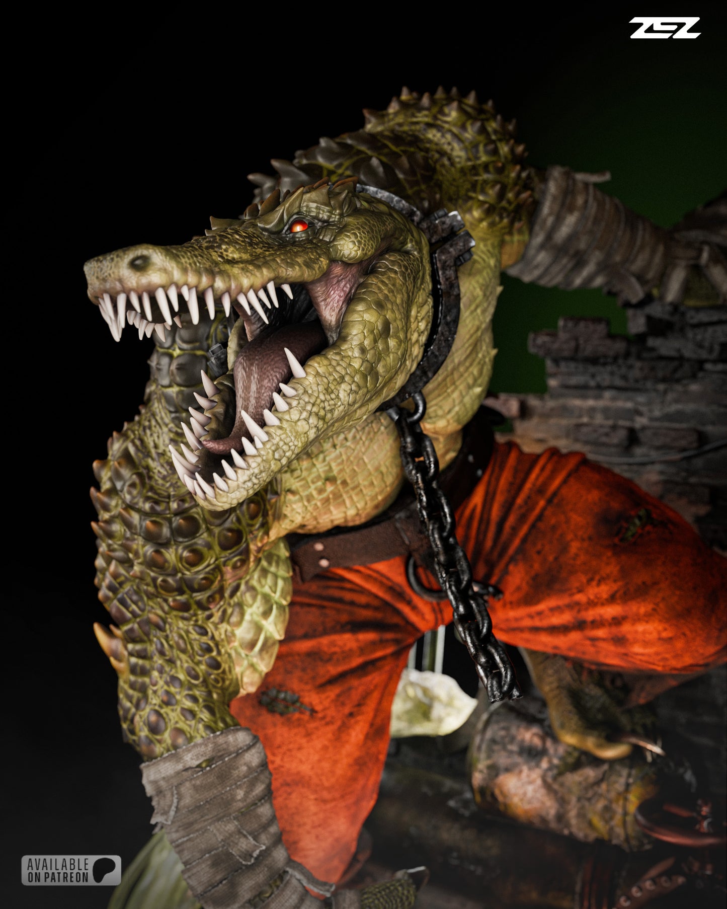 Killer Crocodile Resin Sculpture Fan Art Pro - MTO (ZEZ)