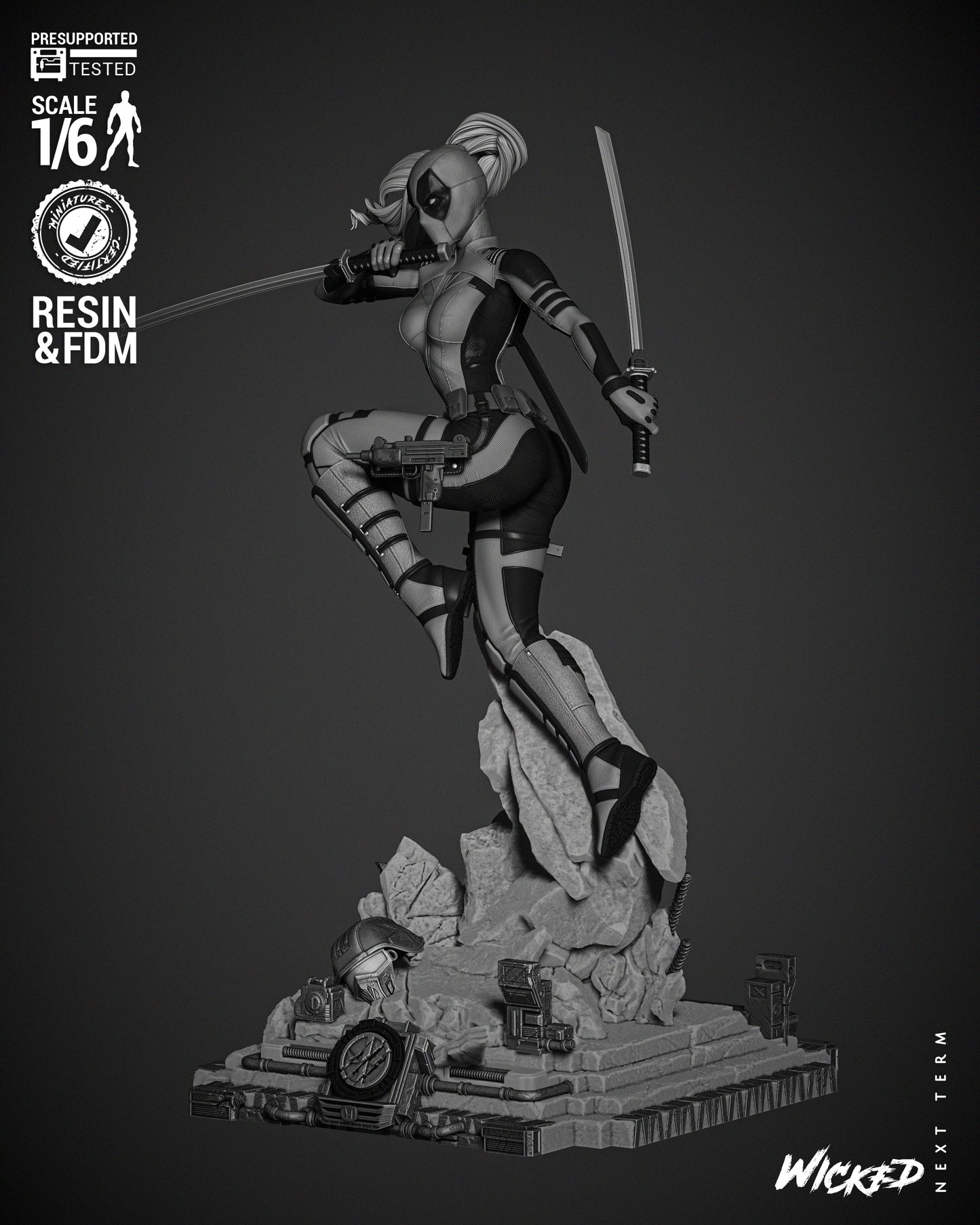 Lady Deadpool Resin Sculpture Fan Art Pro Painted - MTO (Wicked)