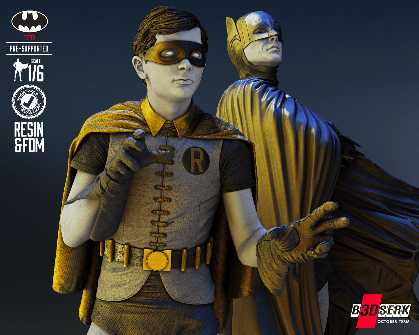 Batman & Robin 1960 Resin Fan Art Pro Painted - MTO