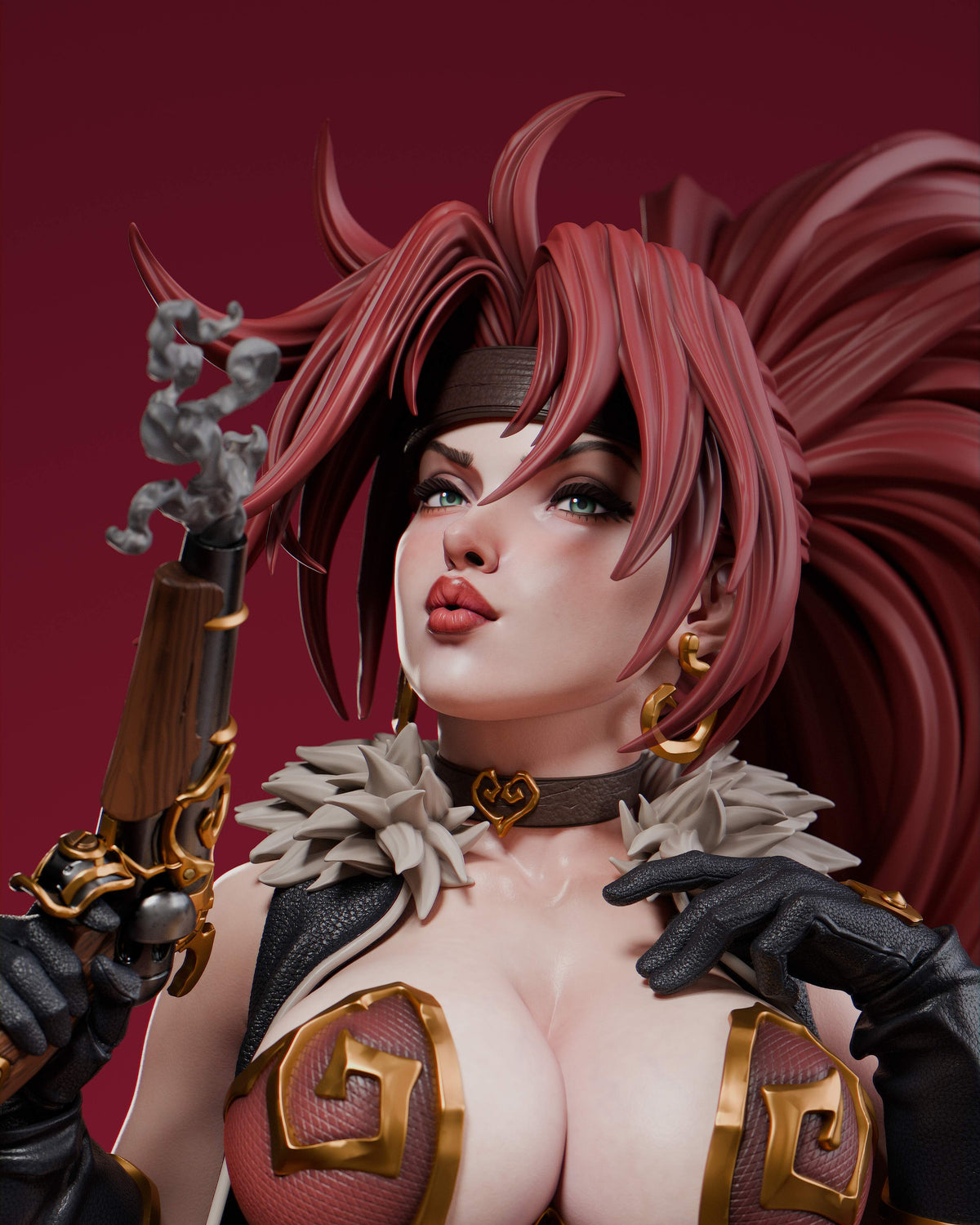 Red Monika Resin Art (Design by Abe3D)