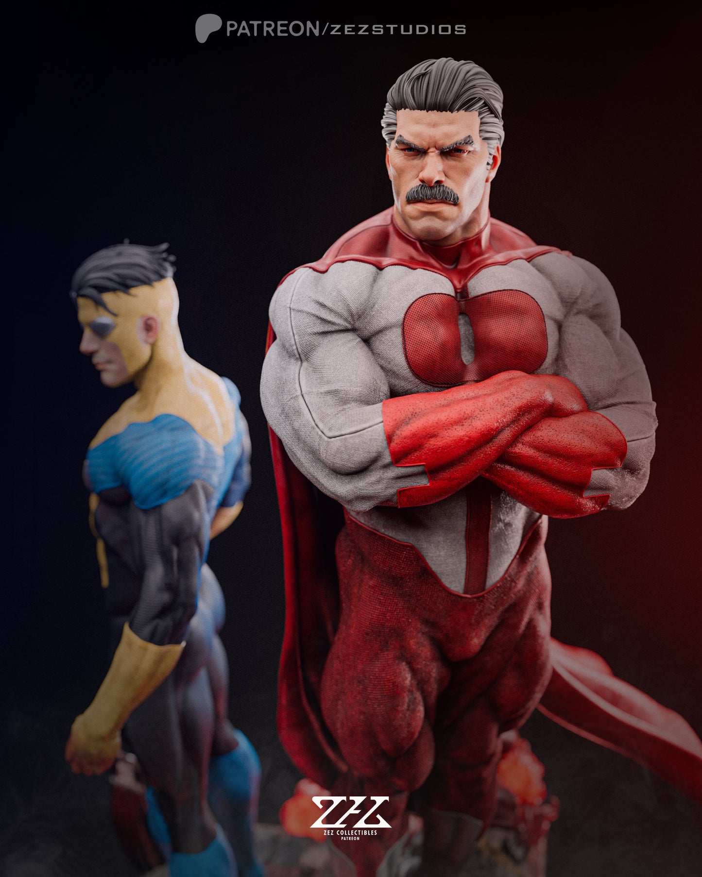 Invincible and Omni-man Resin Fan Art Pro Painted - MTO (ZEZ)