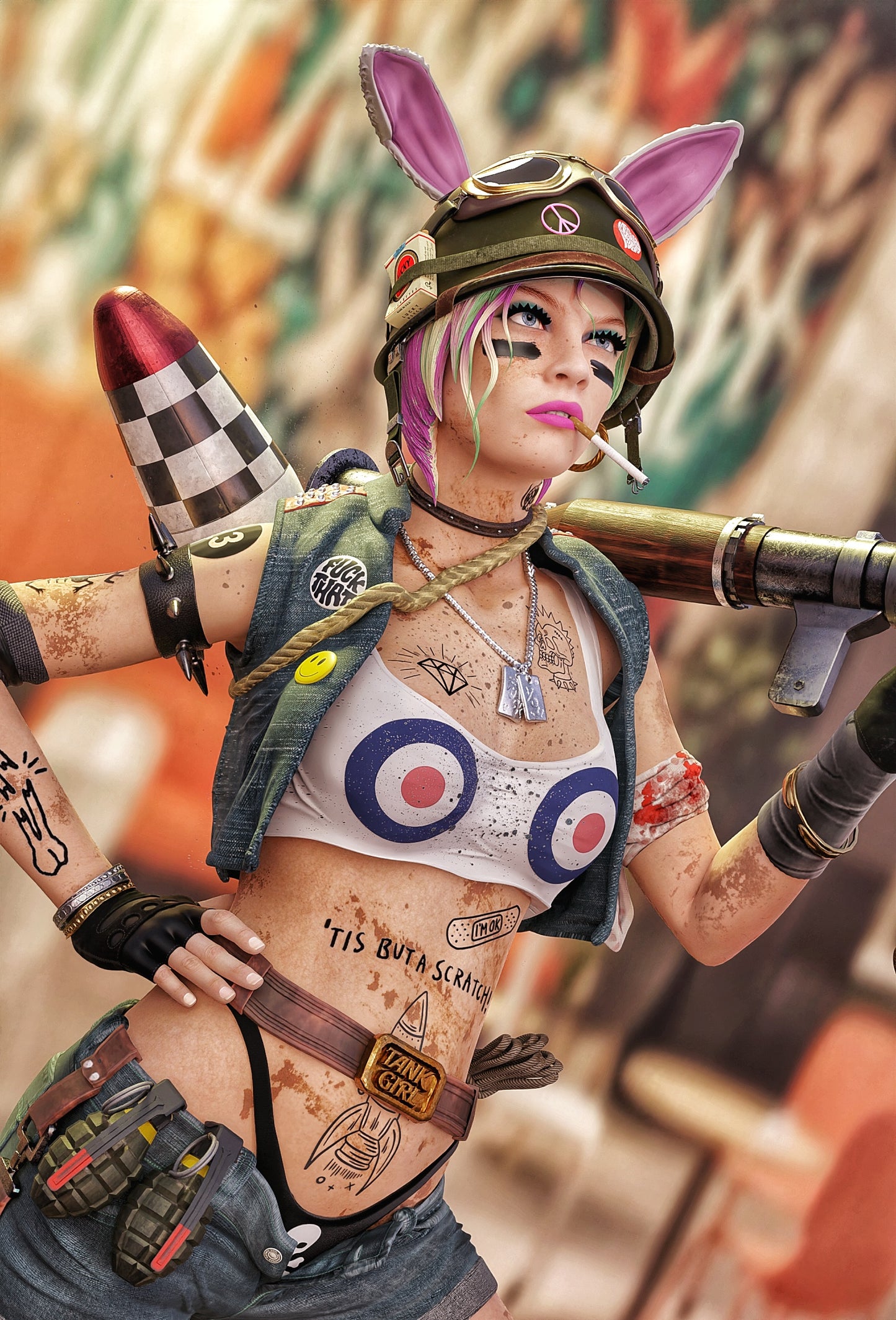 Tank Girl Resin Art (Design by MCM3D Studios)