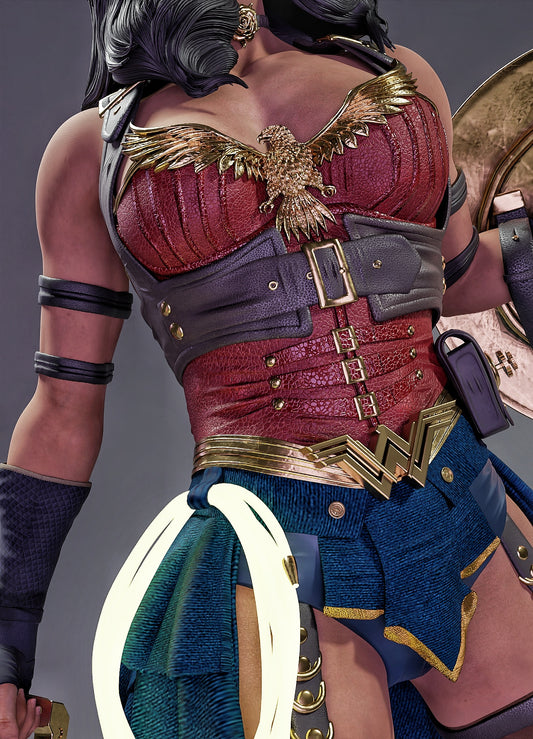 Steampunk Wonder Woman Resin Art (Design by MCM3D Studios)