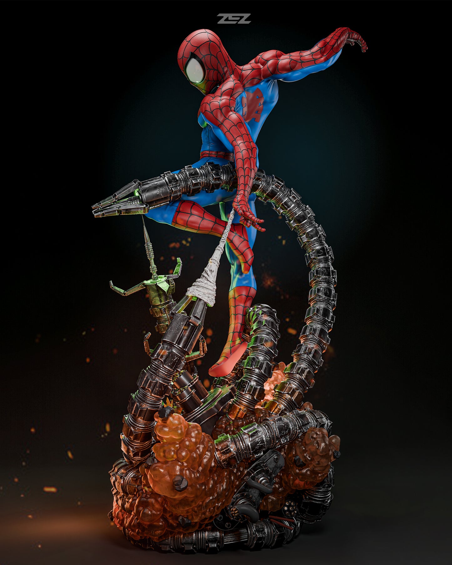 Arachnid vs Eight Armed Doctor Resin Fan Art Sculpture (Zez)