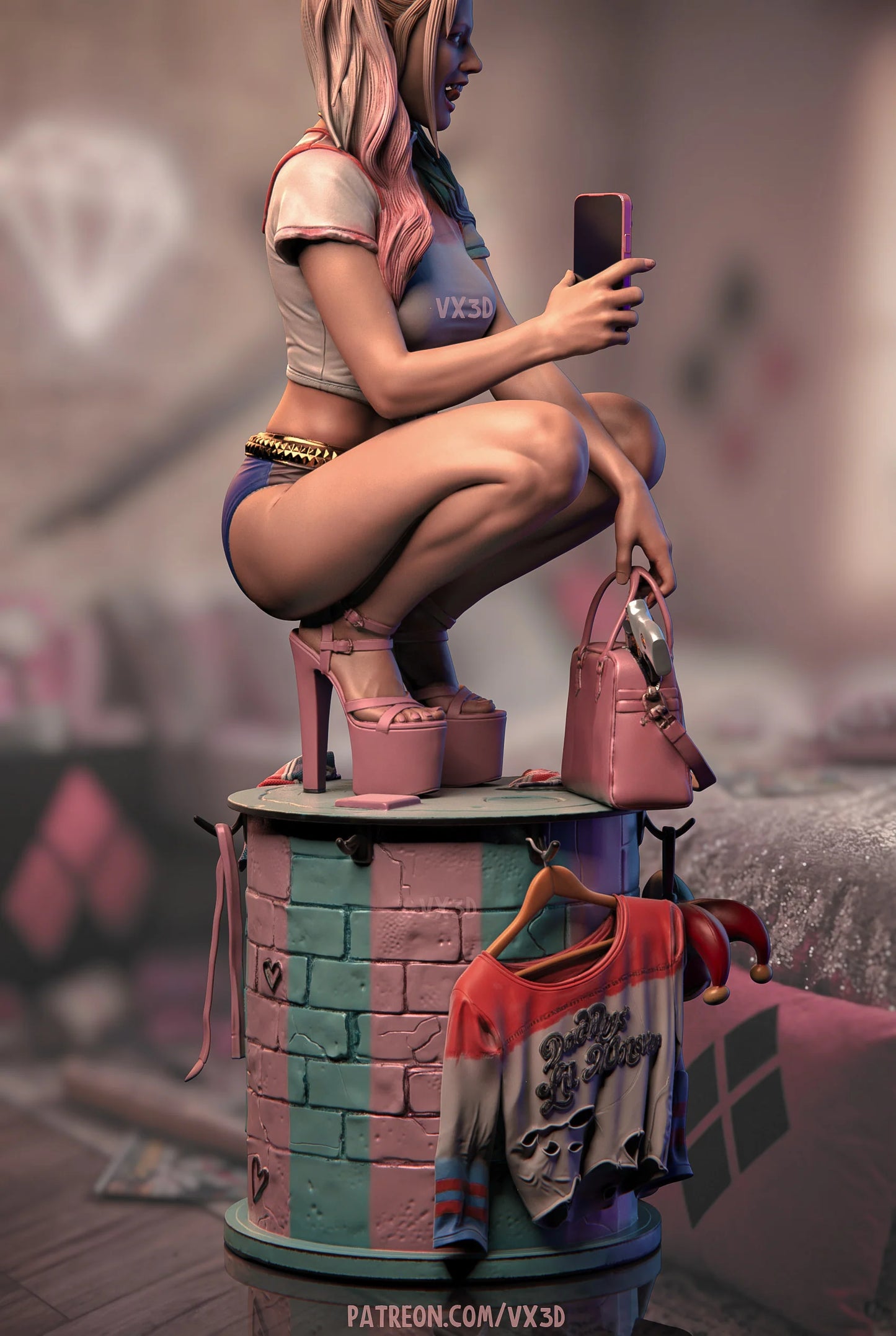 Harley Quinn Resin Art (Designed by VXLabs)