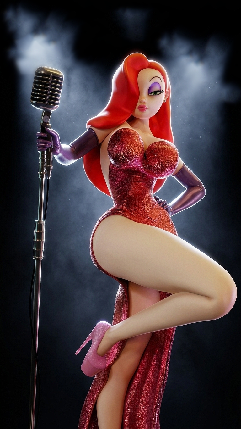 Jessica Rabbit Resin Art (Design by MCM3D Studios)