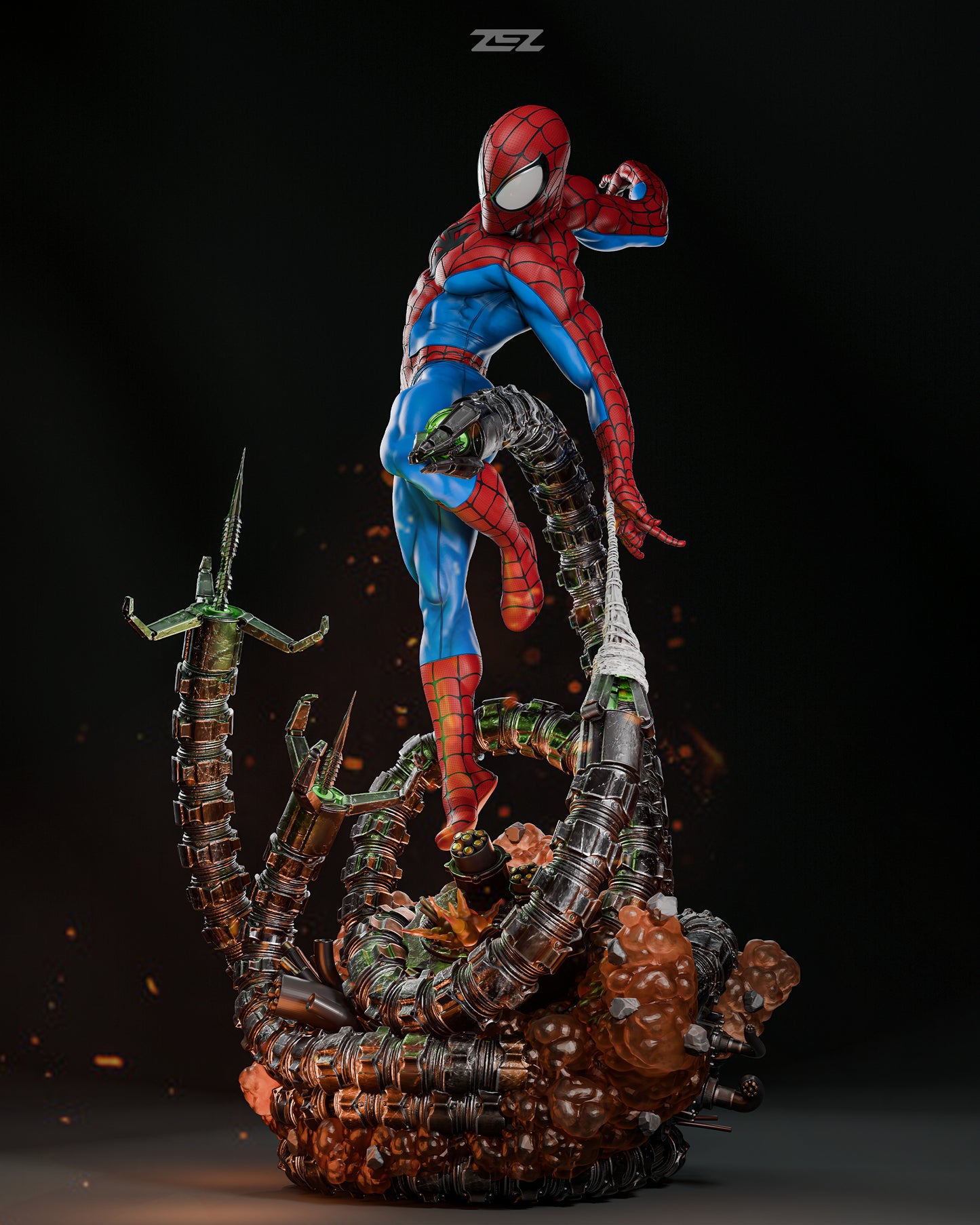 Arachnid vs Eight Armed Doctor Resin Fan Art Sculpture (Zez)