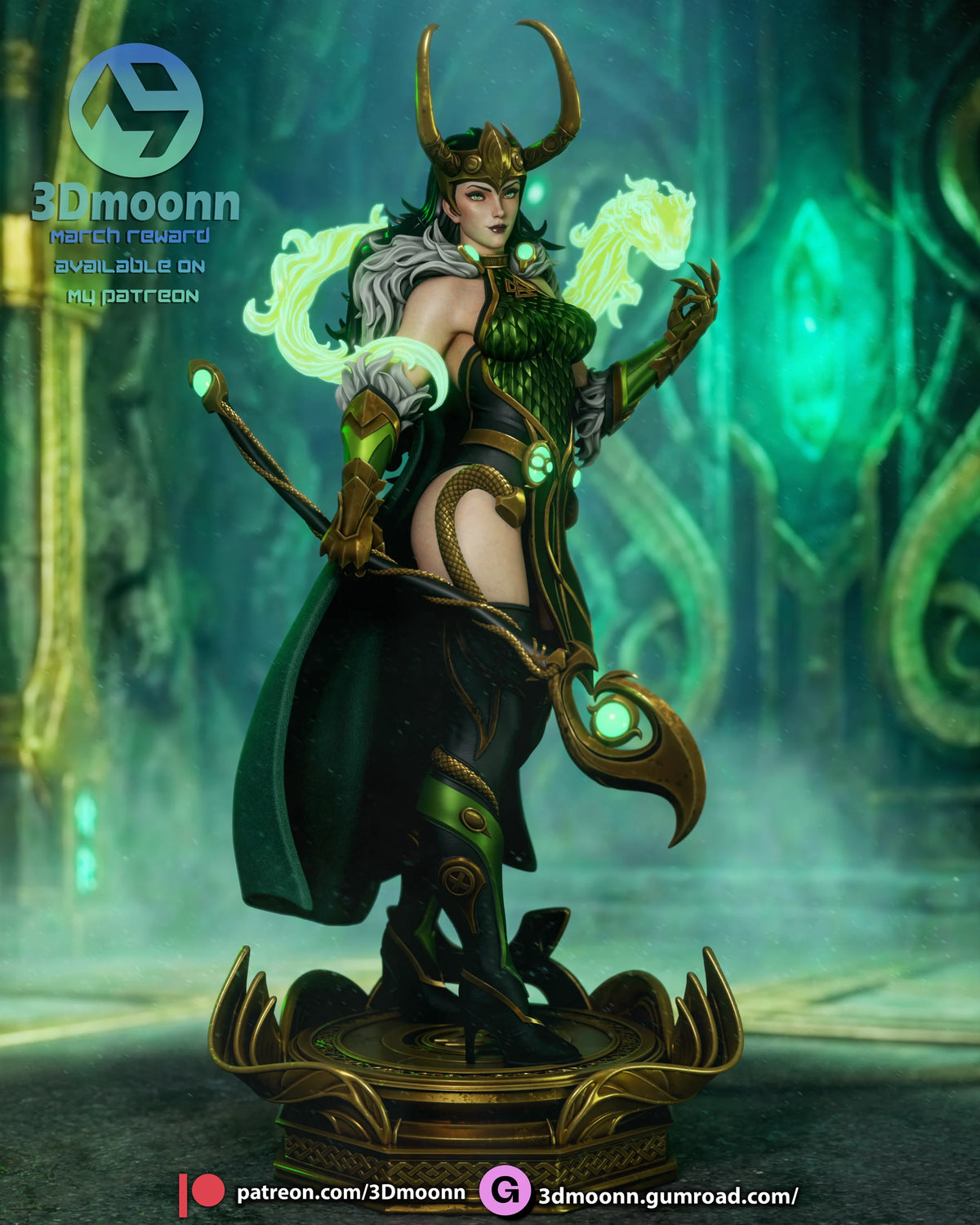 Lady Loki Resin Sculpture Fan Art - MTO (3DMoonn)