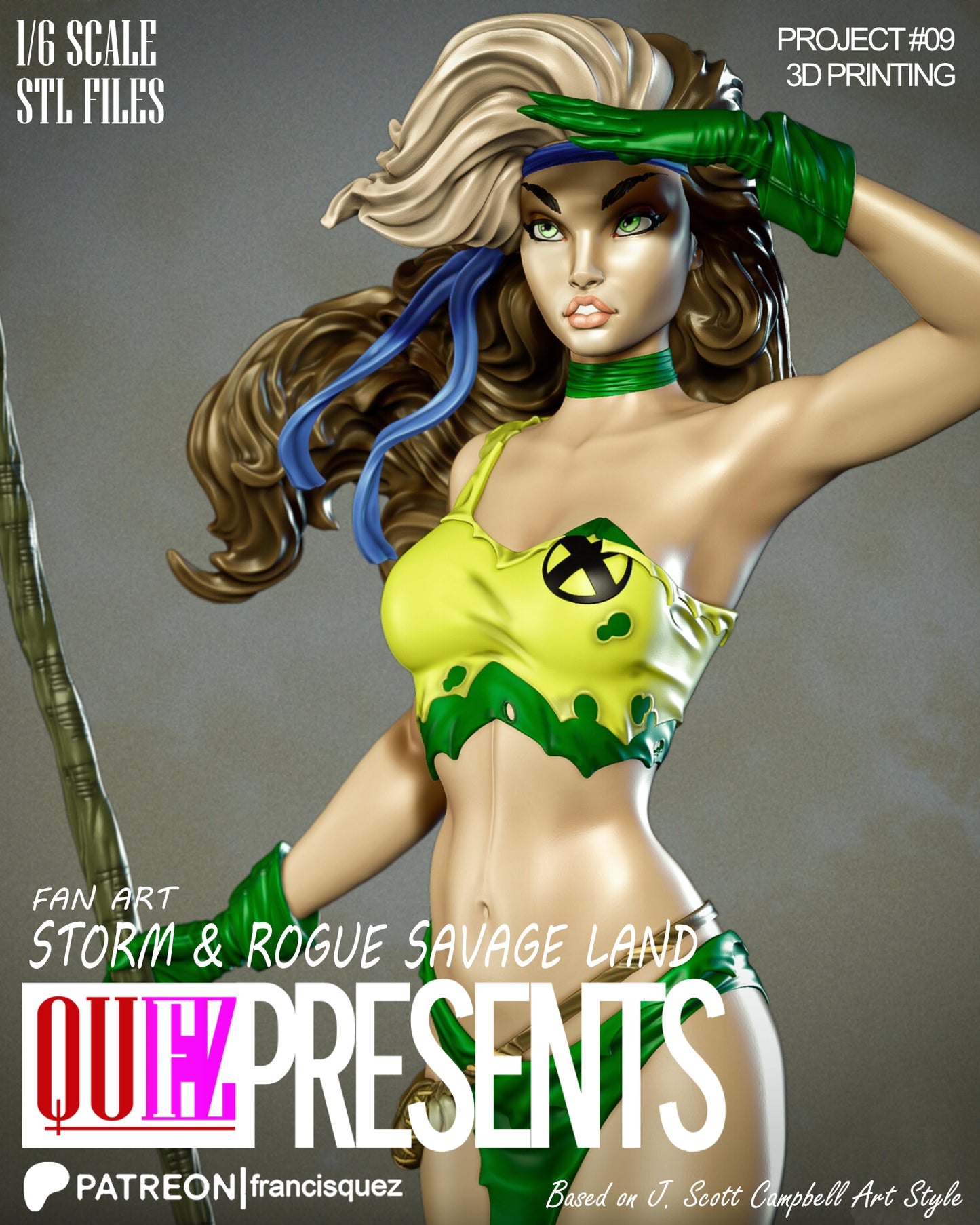 Rogue and Storm Savage Resin Fan Art Pro Painted - MTO (Quez)