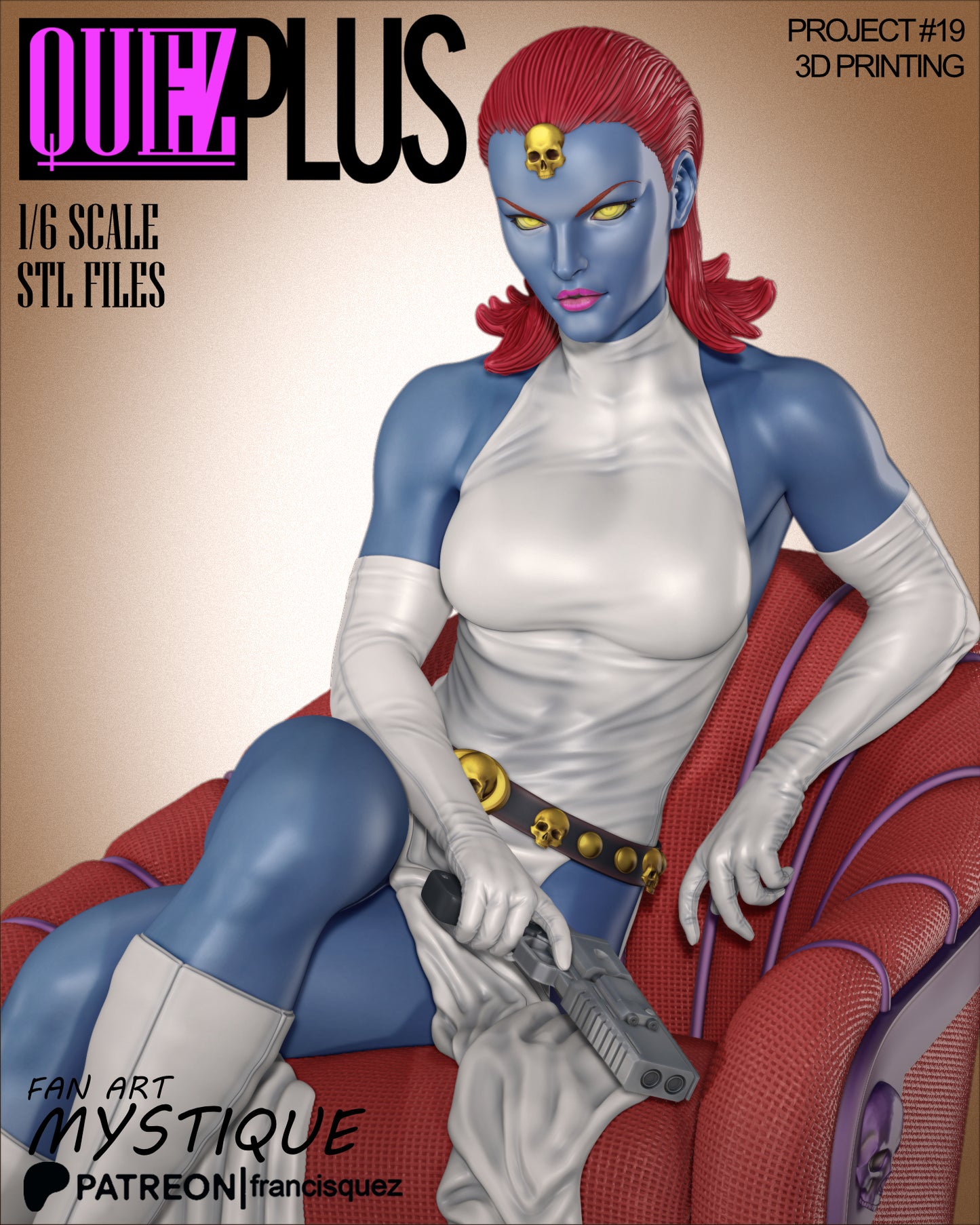 Mystique Resin Fan Art Pro Painted - MTO (Quez)