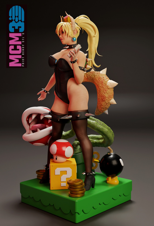 Bowsette Resin Art (Design by MCM3D Studios)
