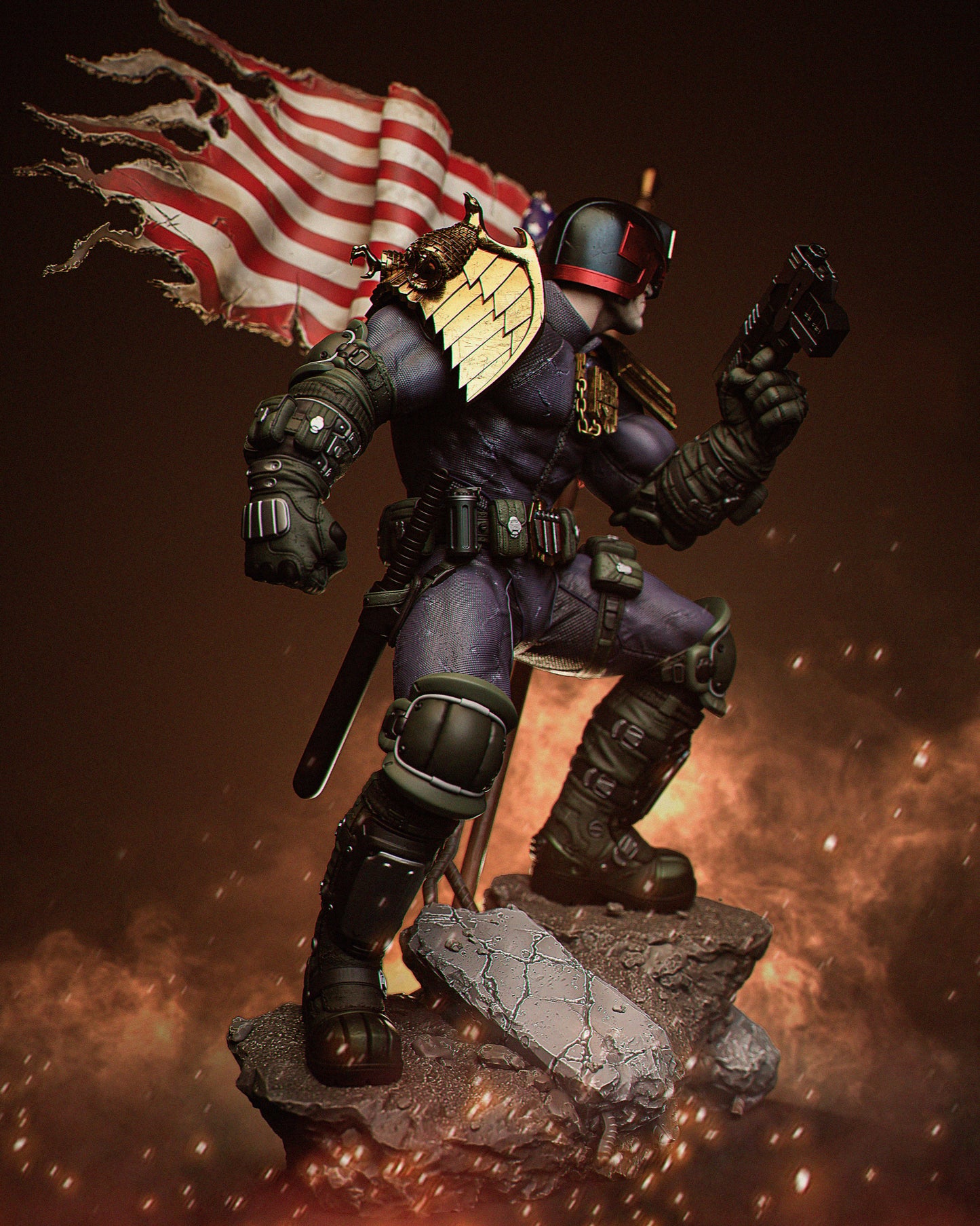 Judge Dredd Resin Fan Art - MTO (Design by CA3D Studios)
