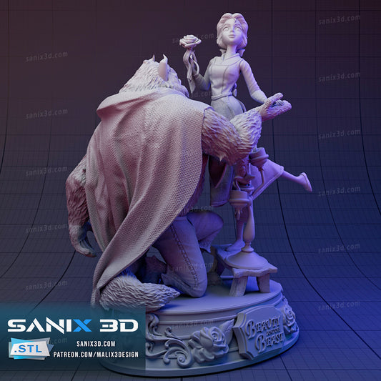 Beauty and the Beast Resin Art (Design by Sanix3D)