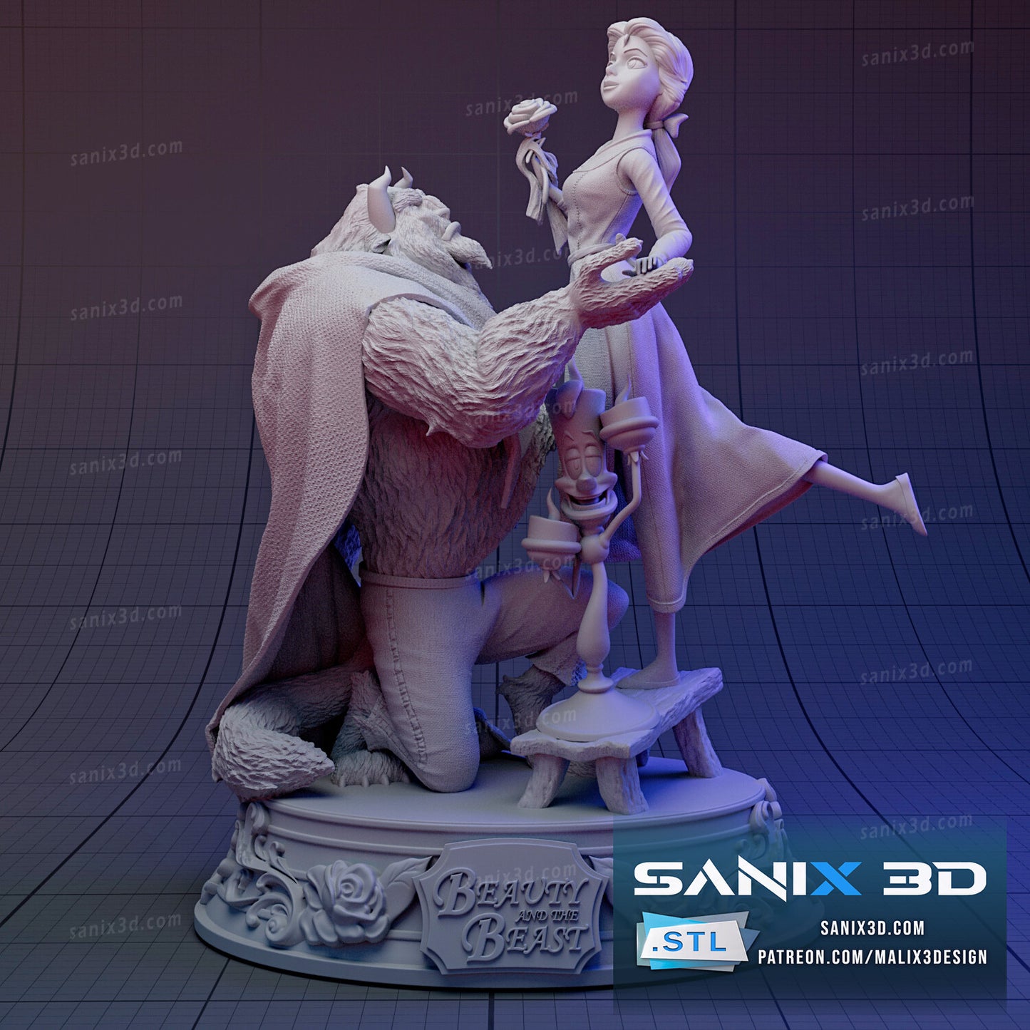 Beauty and the Beast Resin Art (Design by Sanix3D)