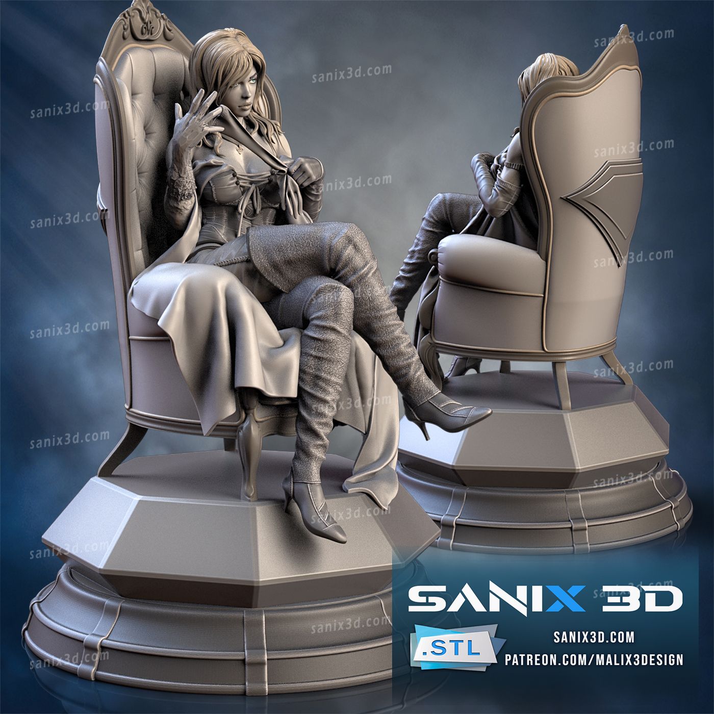 Emma Frost Resin Art (Design by Sanix3D)