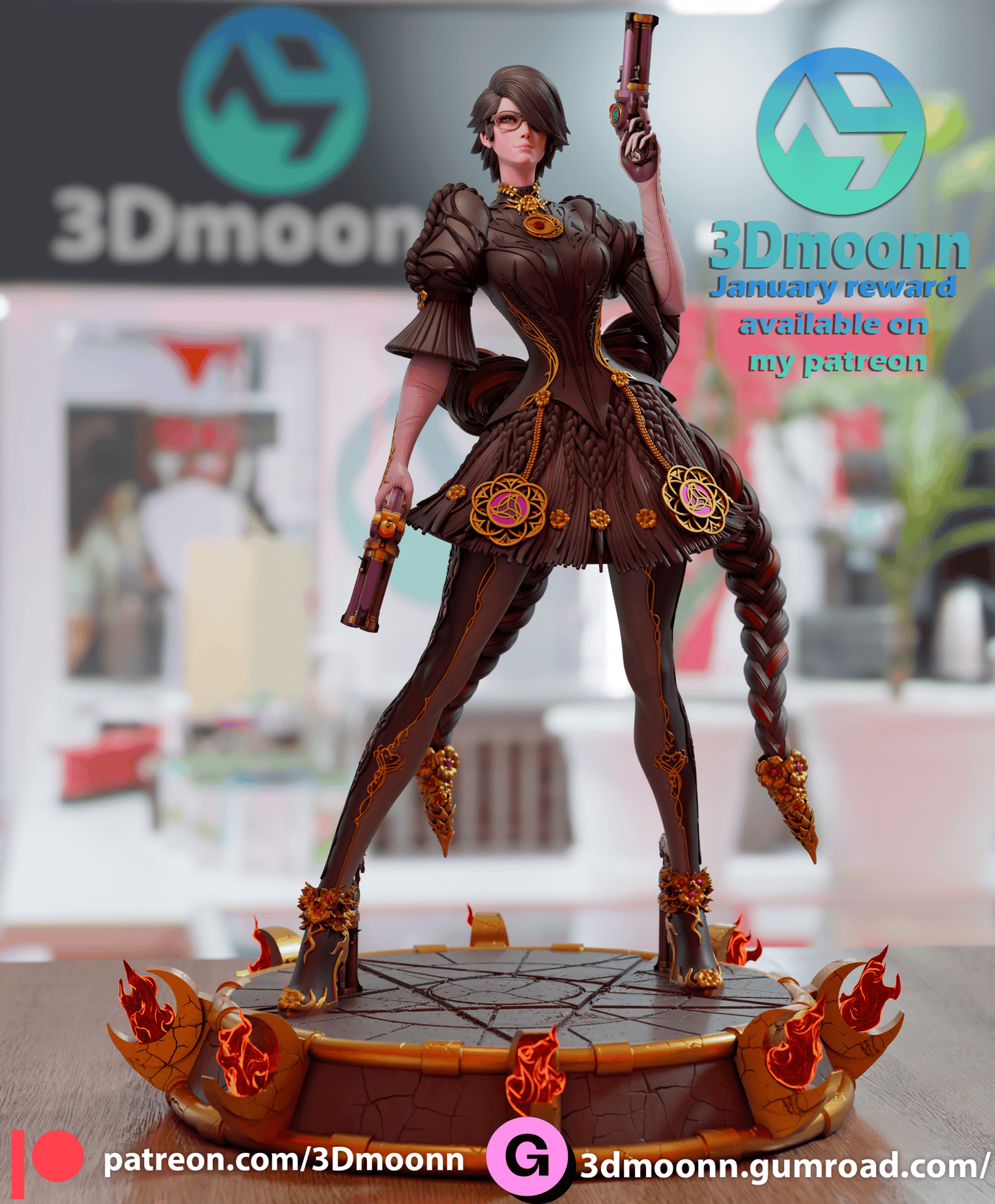 Bayonetta Resin Fan Art Sculpture 3DMoonn
