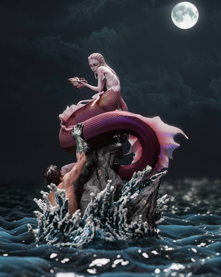 Mermaid Resin Art - MTO (Design by CA3D)