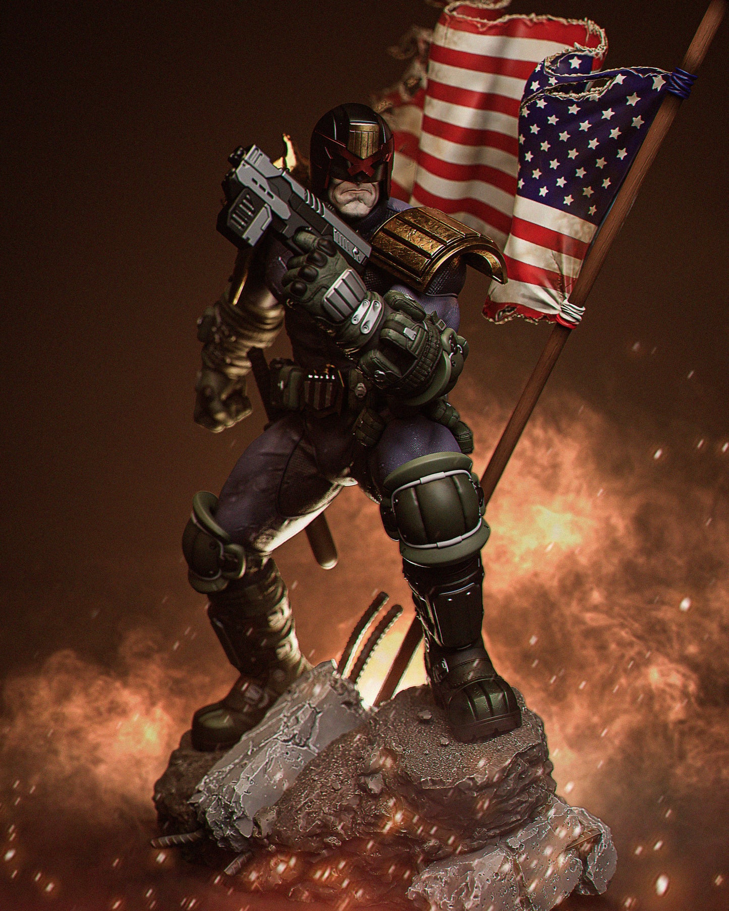 Judge Dredd Resin Fan Art - MTO (Design by CA3D Studios)