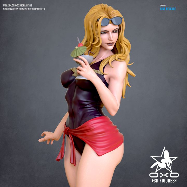 Captain Marvel Swimsuit Edition Resin Fan Art (Designed by OXO3D)