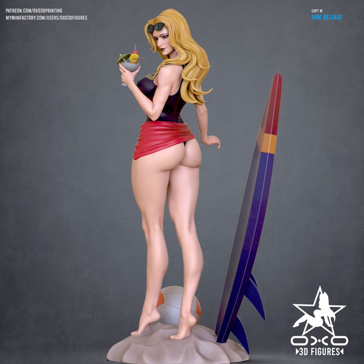 Captain Marvel Swimsuit Edition Resin Fan Art (Designed by OXO3D)